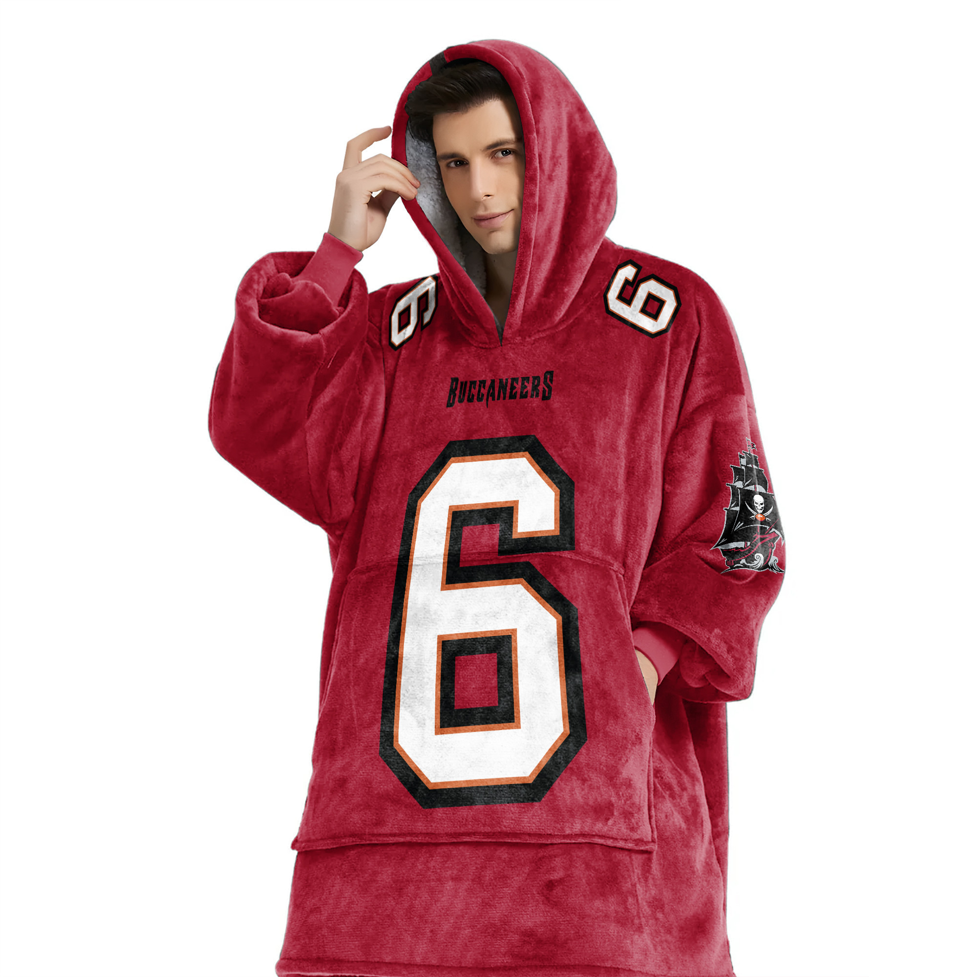 Adult B.M 6 Tampa Bay Football Unisex Blanket Hoodie