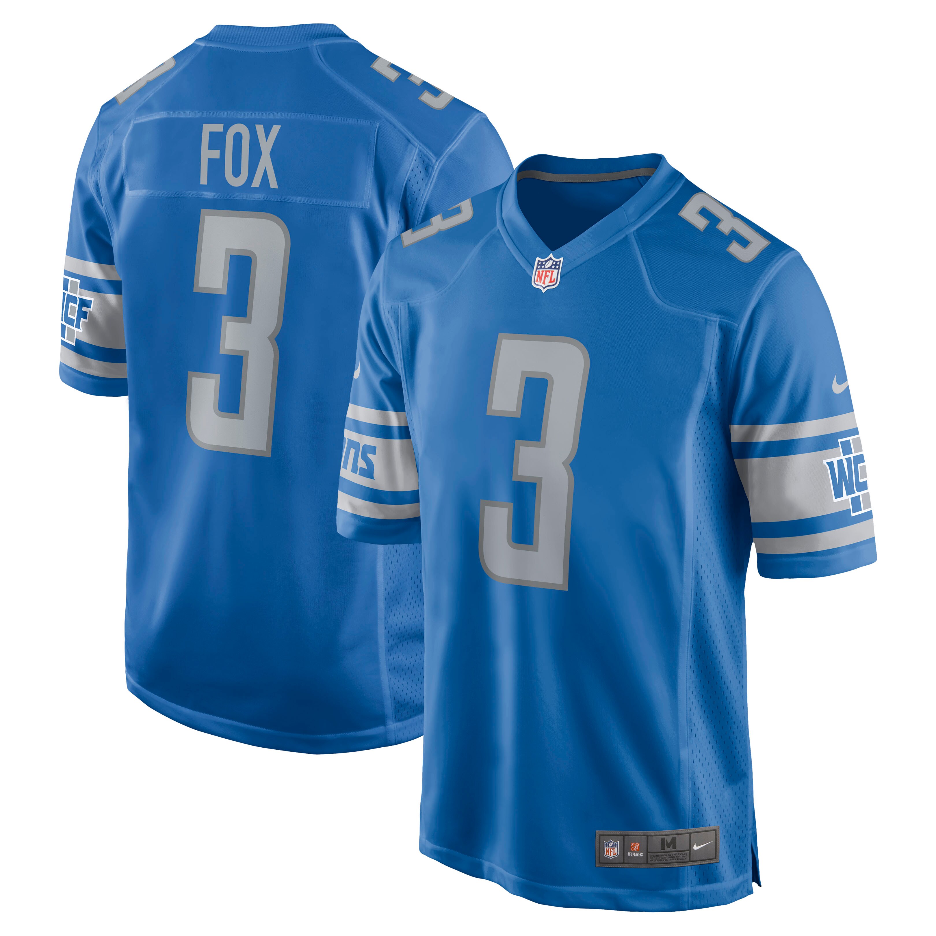 Jack Fox Detroit Lions  Game Jersey - Blue