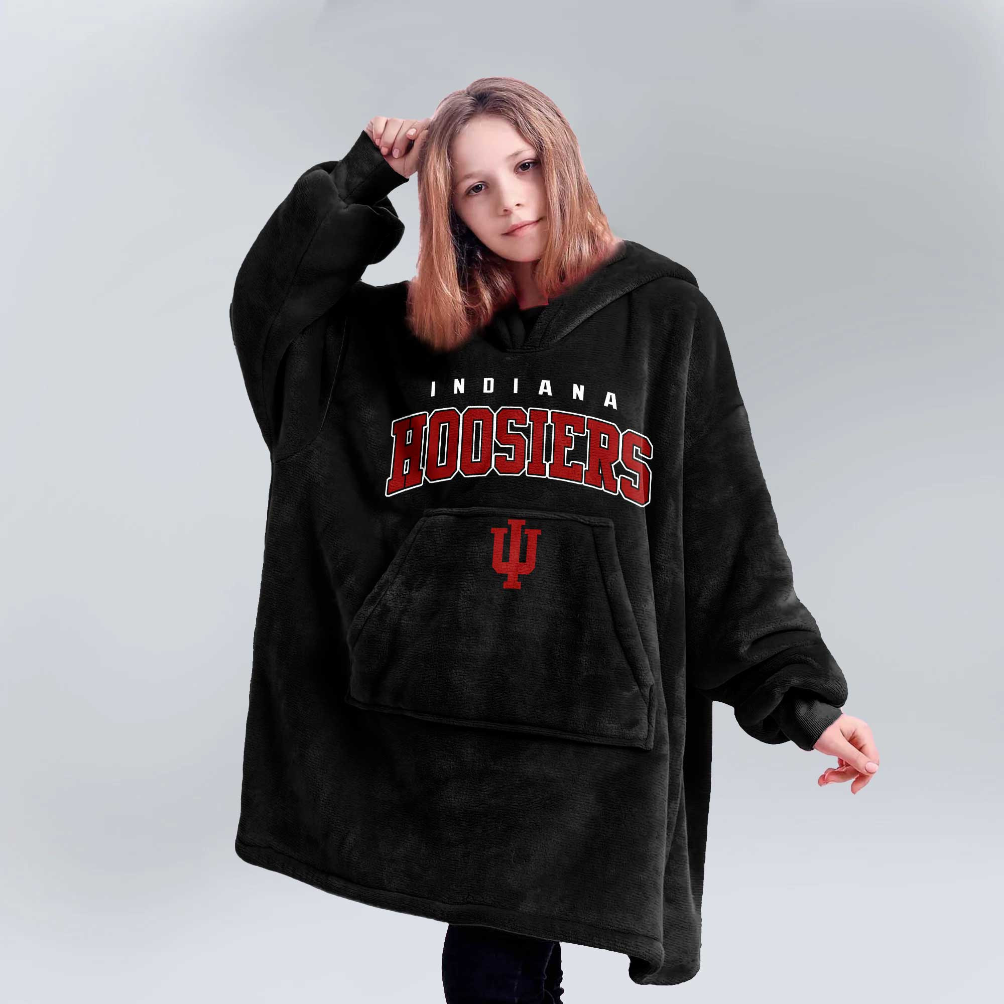 Adult Indiana Football Unisex Blanket Hoodie