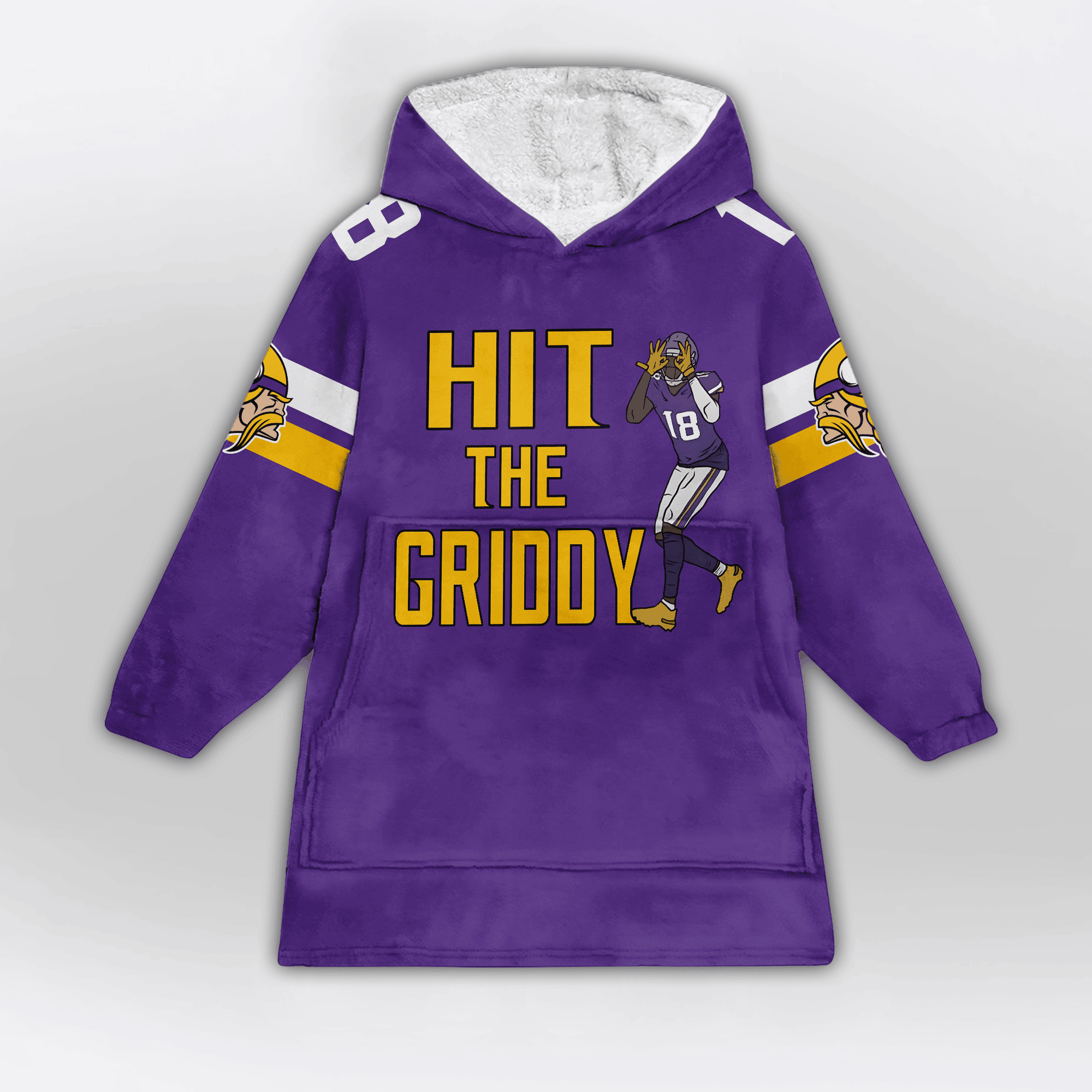 Kid 18 Minnesota Football Unisex Blanket Hoodie