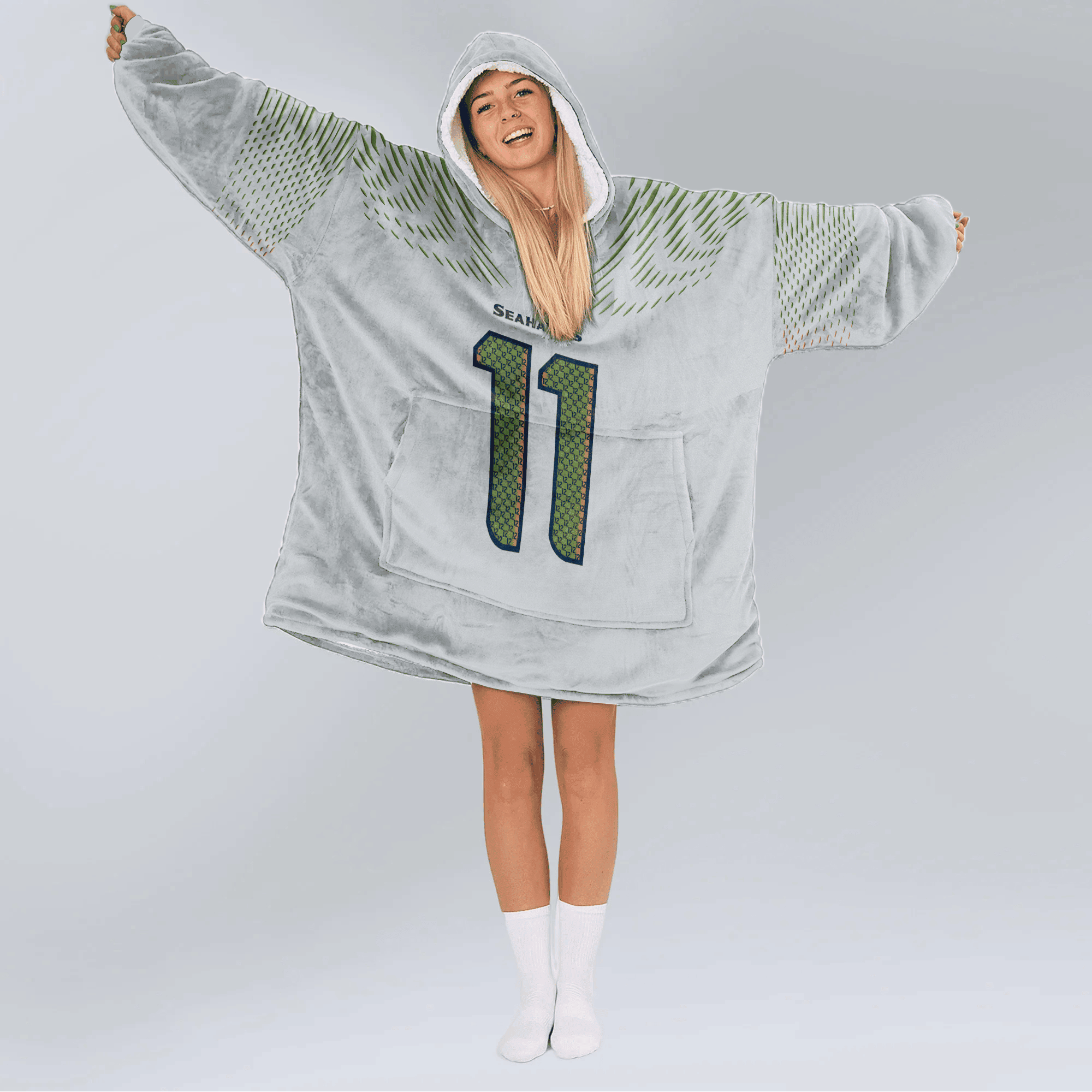 S.N 11 Seattle Football Unisex Blanket Hoodie