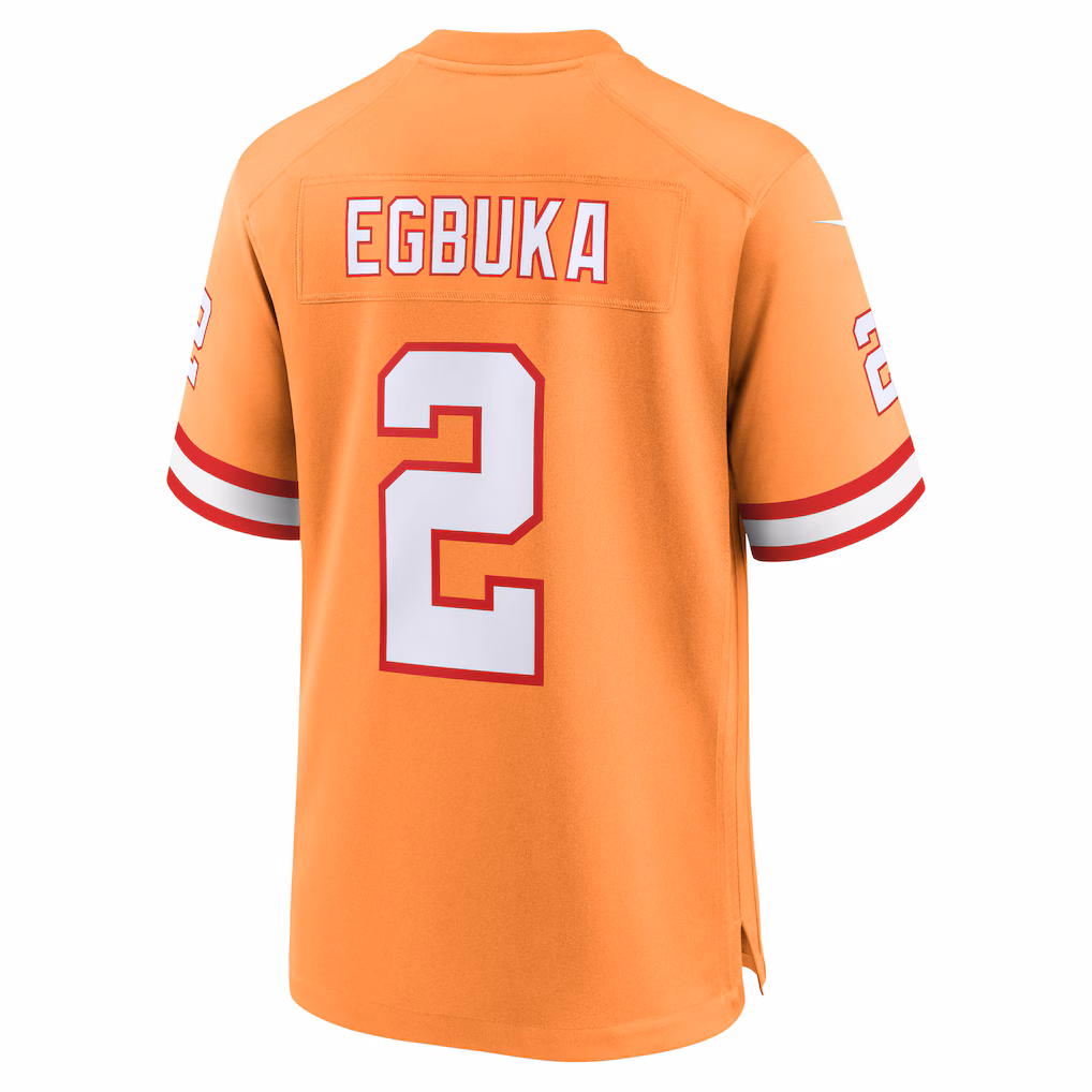 Emeka Egbuka #2 Tampa Bay Buccaneers Alternate 2 50th Season Game Jersey - Creamsicle