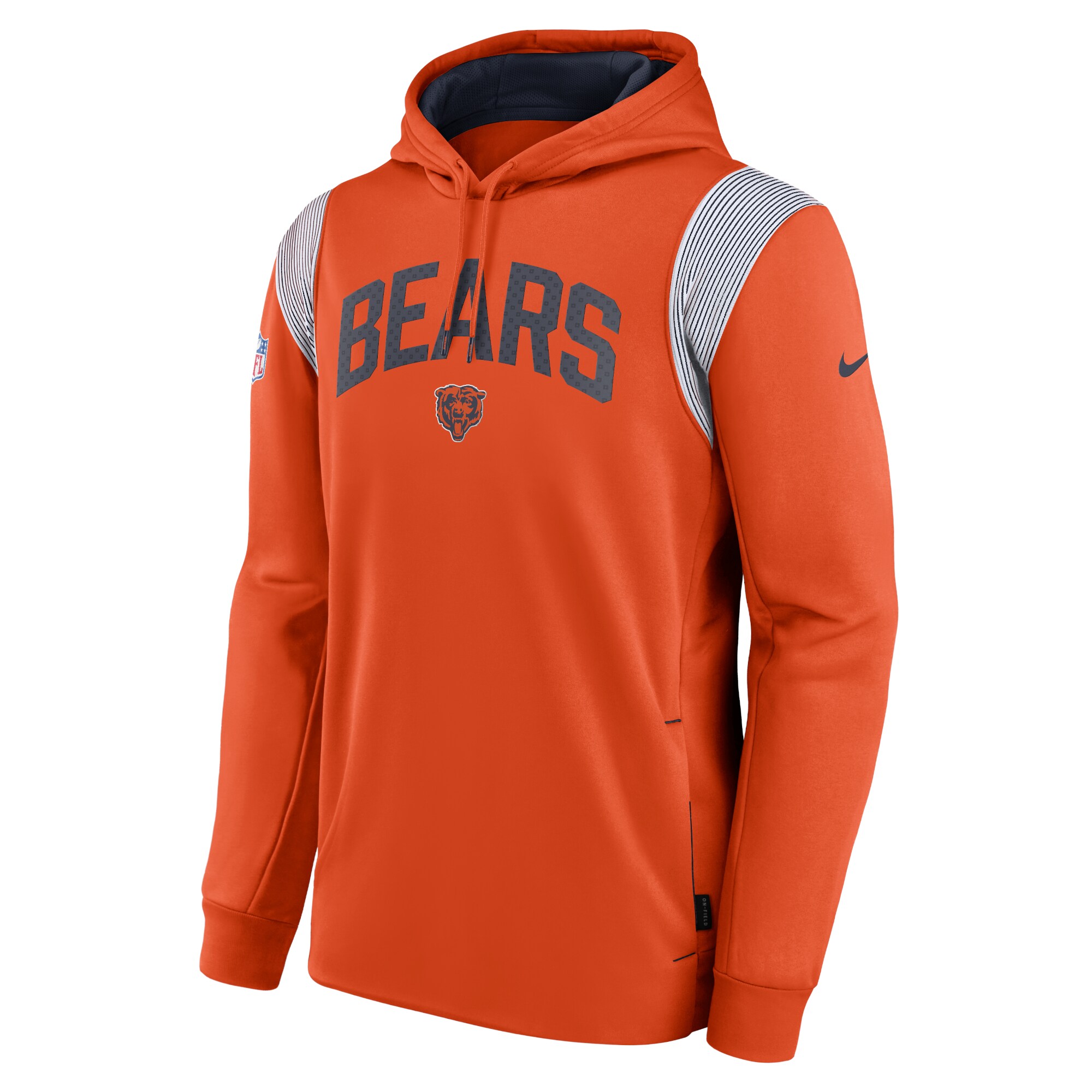 Chicago Bears Sideline Athletic Stack Performance Pullover Hoodie - Navy