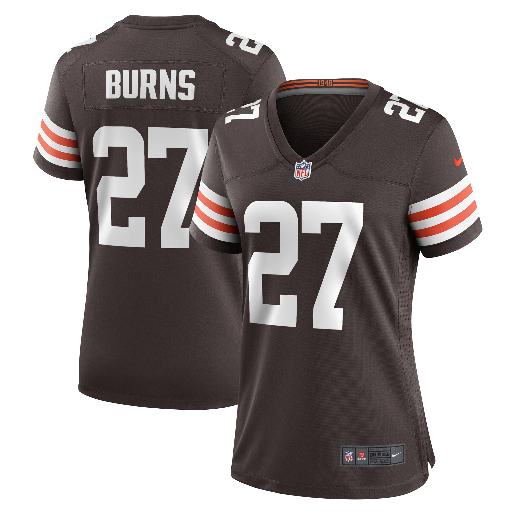 Lorenzo Burns Cleveland Browns Women's Team Game Jersey -  Brown