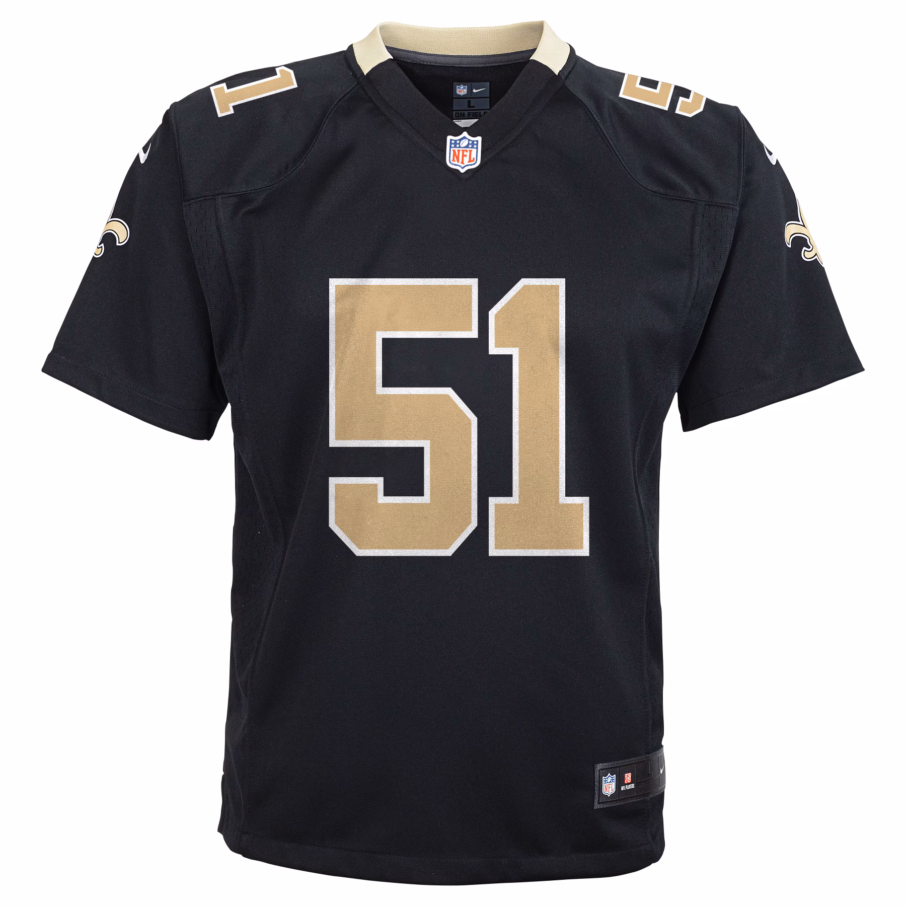 Sam Mills New Orleans Saints Youth Retired Game Jersey - Black