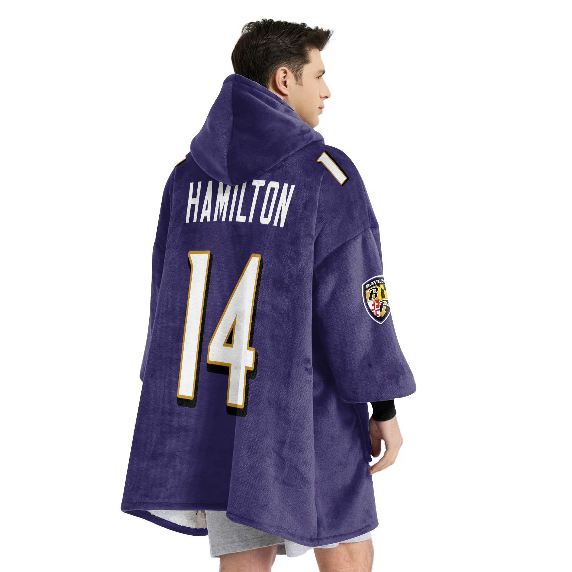 Adult 14 Baltimore Football Unisex Blanket Hoodie