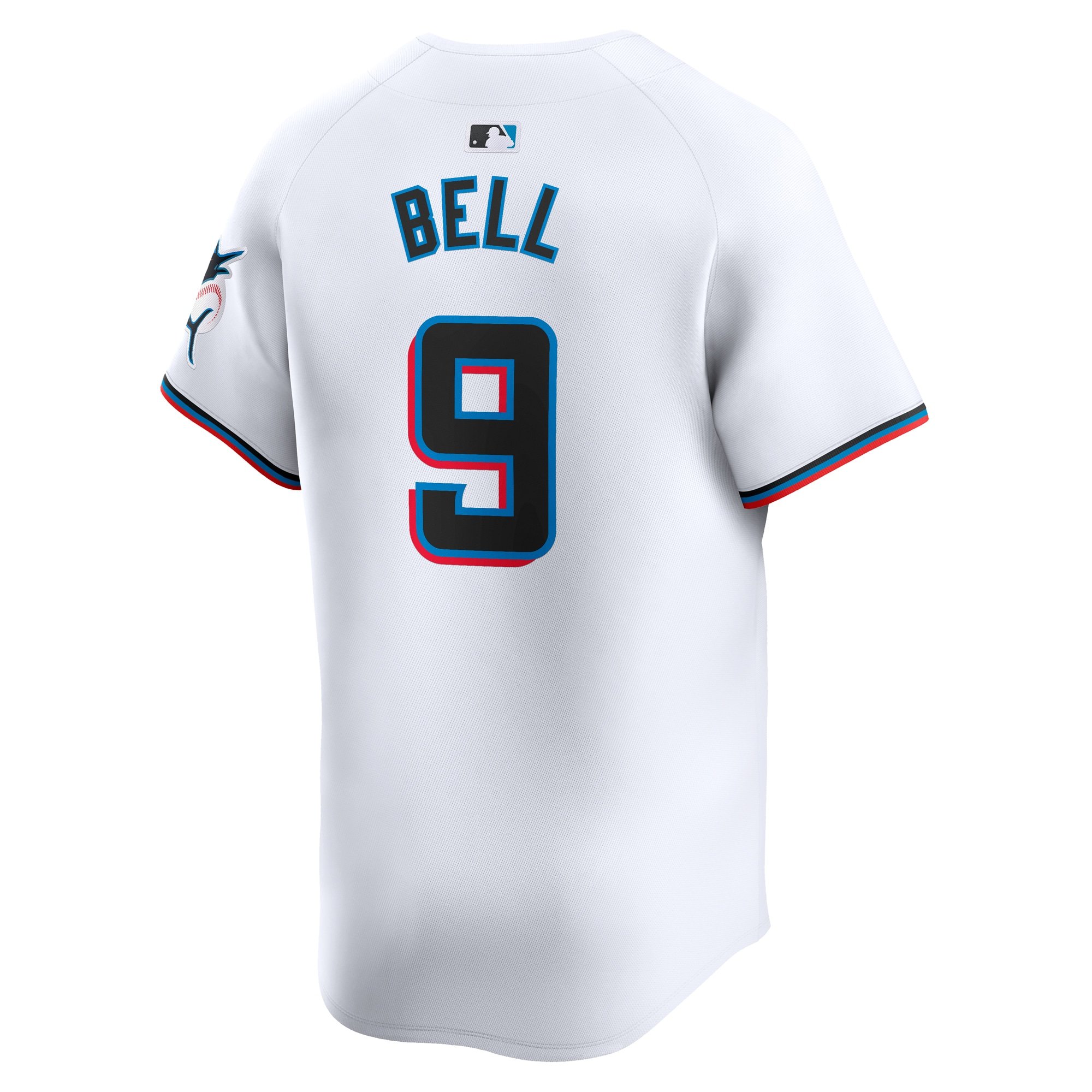Men's Miami Marlins Josh Bell  White Home Limited Player Jersey