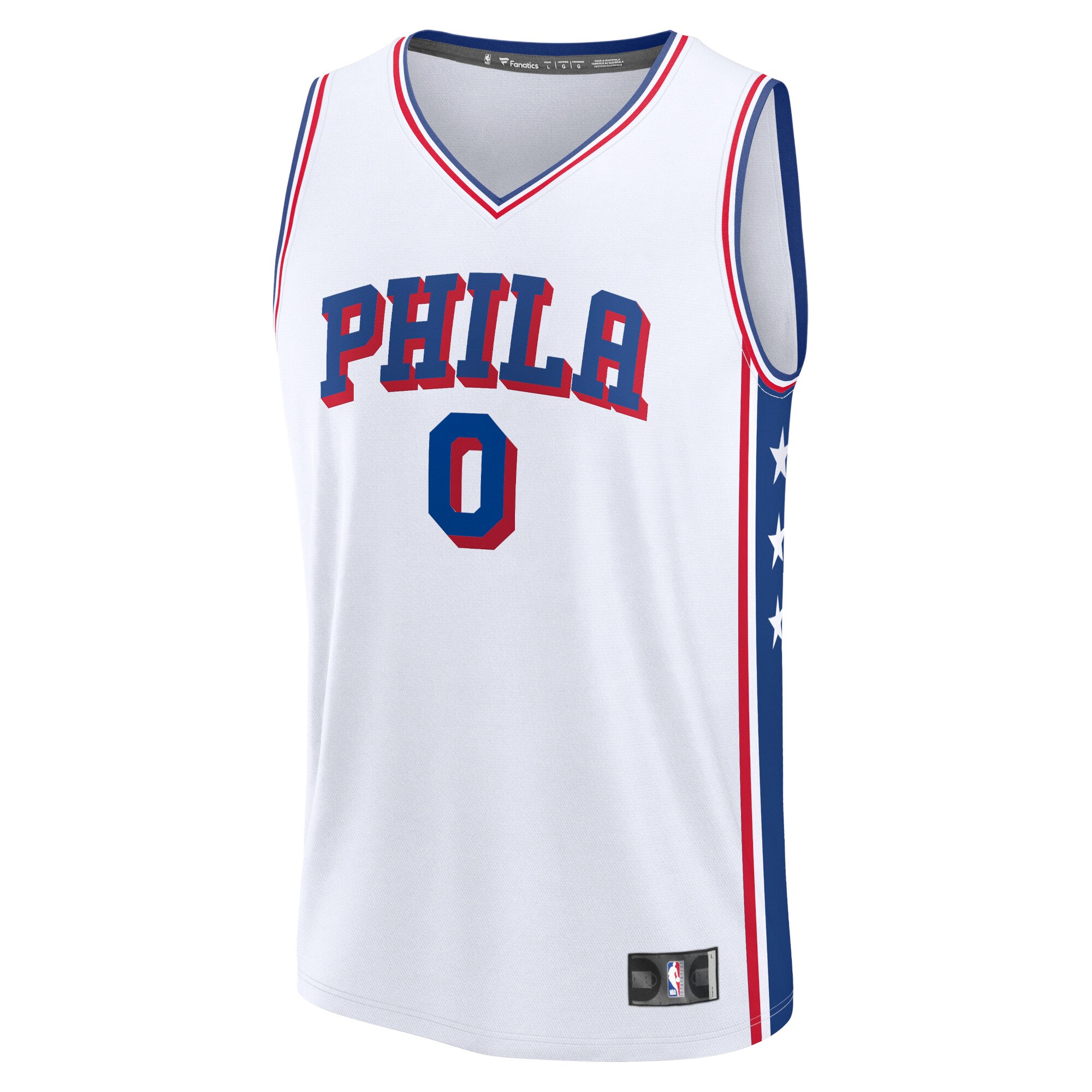 Men's Philadelphia 76ers Tyrese Maxey  White 2023/24 Fast Break Replica Jersey - Association Edition