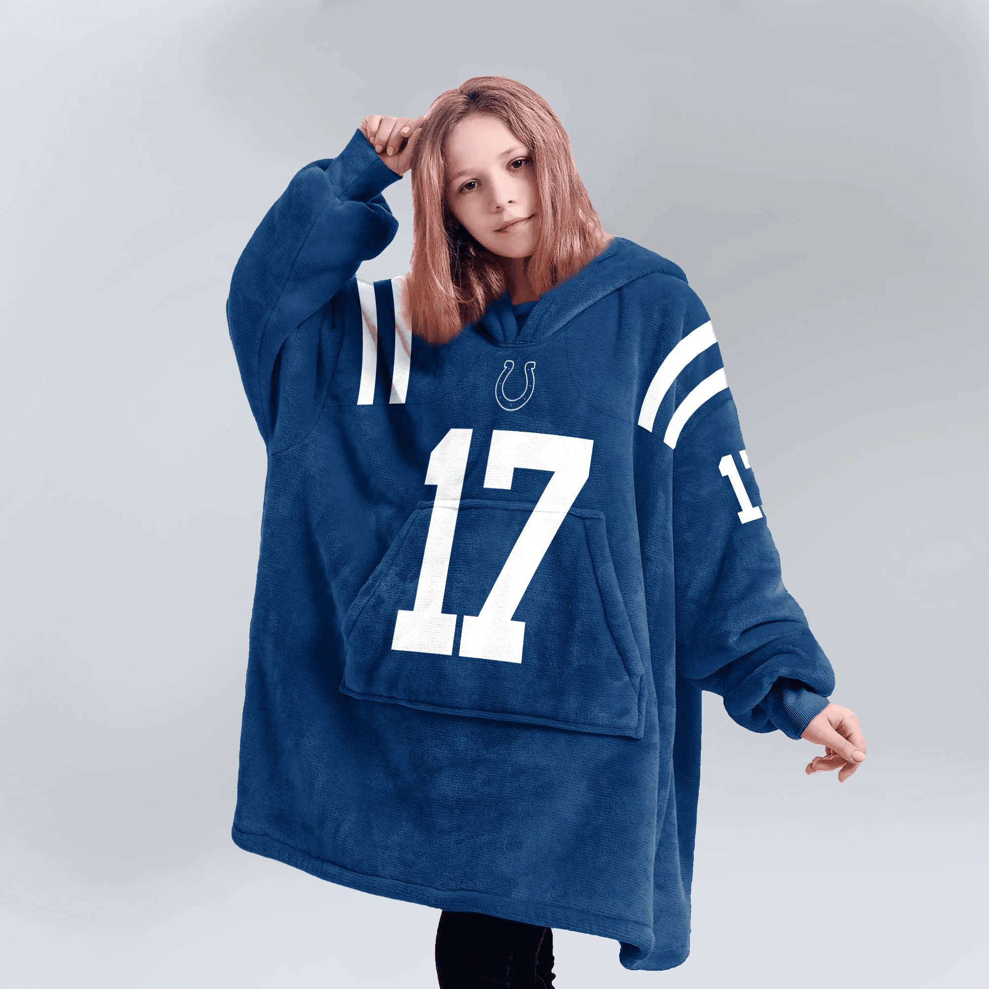 Kid 17 Indianapolis Football Unisex Blanket Hoodie