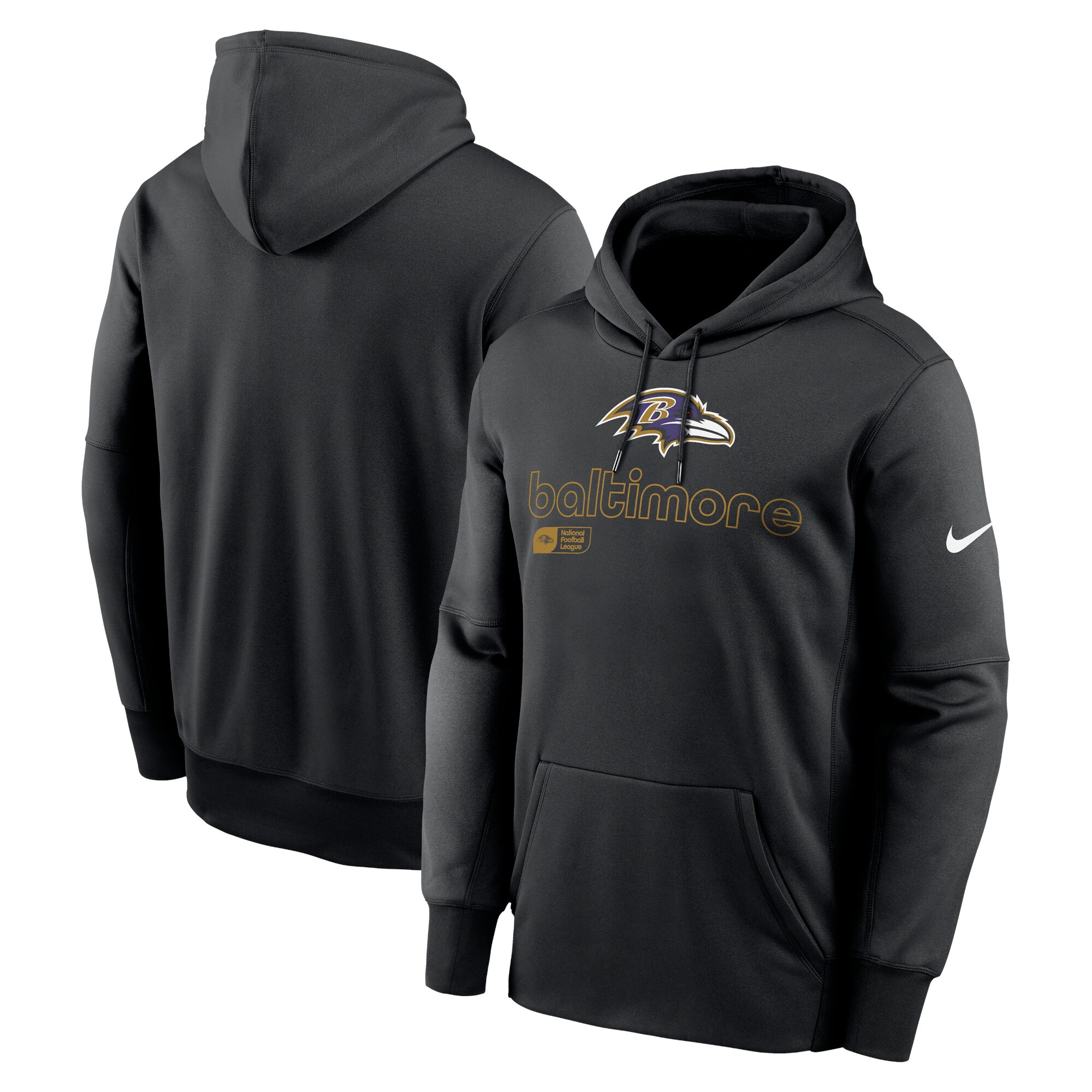Baltimore Ravens Performance Pullover Hoodie - Black