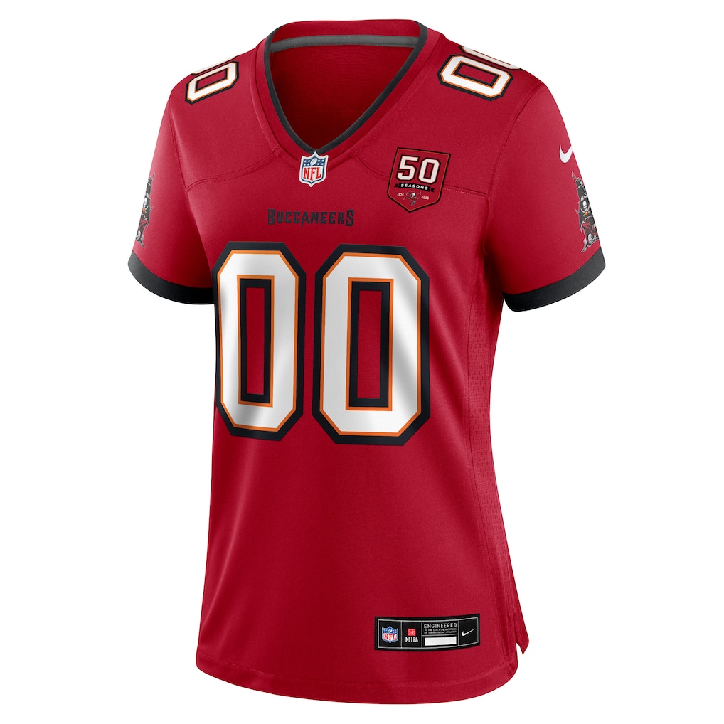 Custom Tampa Bay Buccaneers Women's 50th Season Game Jersey - Red