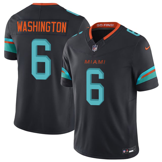 Men's Malik Washington #6 Miami Dolphins Rivalries Collection Limited Jersey-Navy
