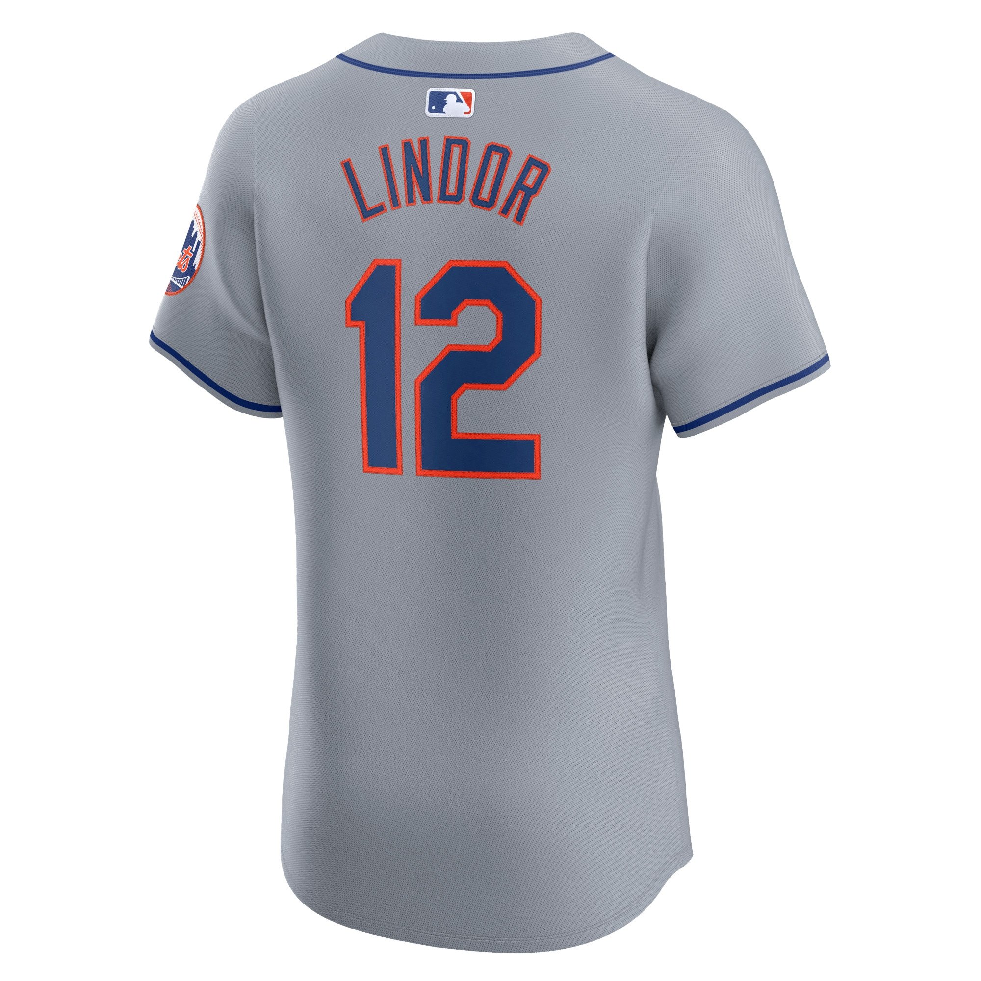 Men's New York Mets Francisco Lindor  Gray Road Elite Player Jersey
