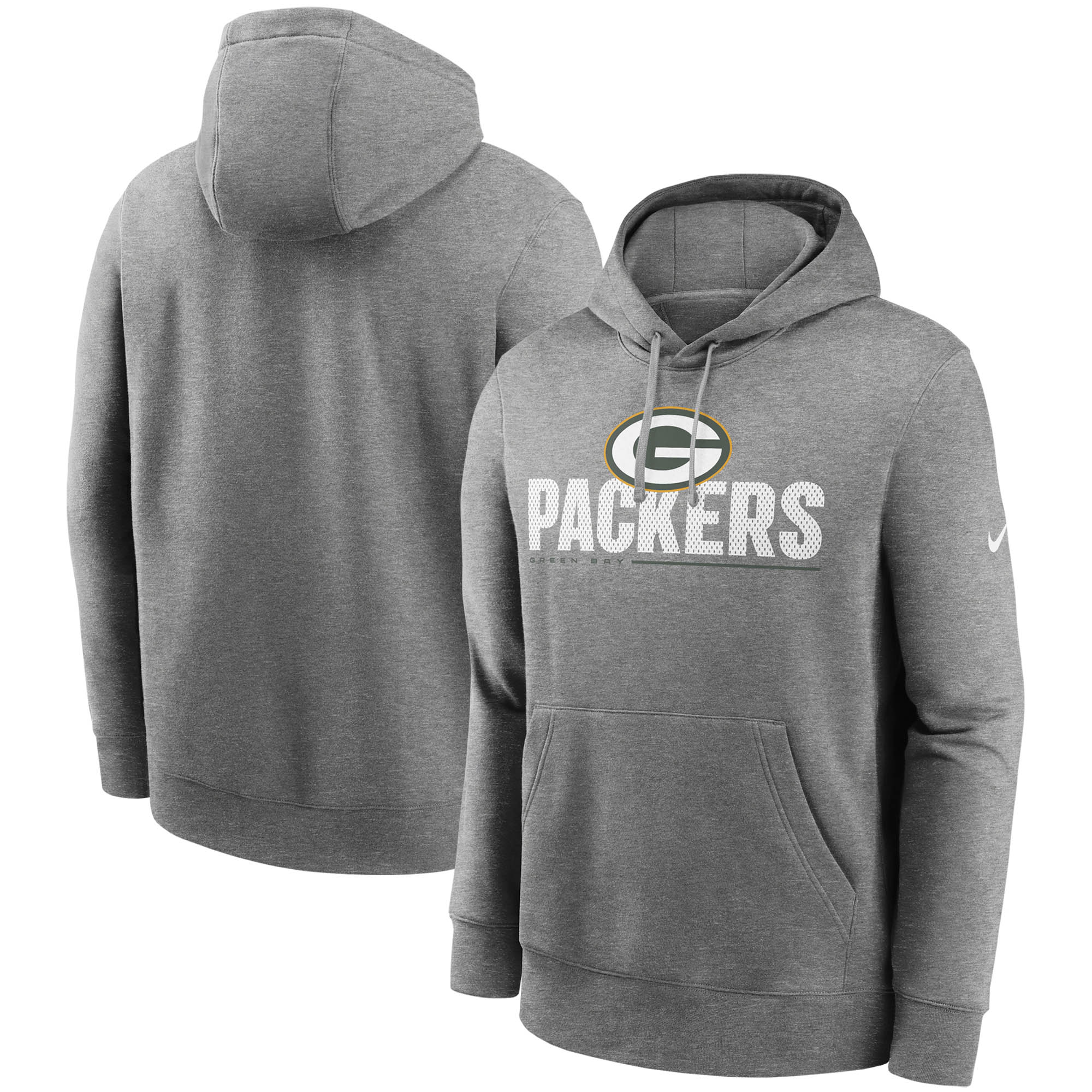 Green Bay Packers Team Impact Club Pullover Hoodie - Heathered Charcoal