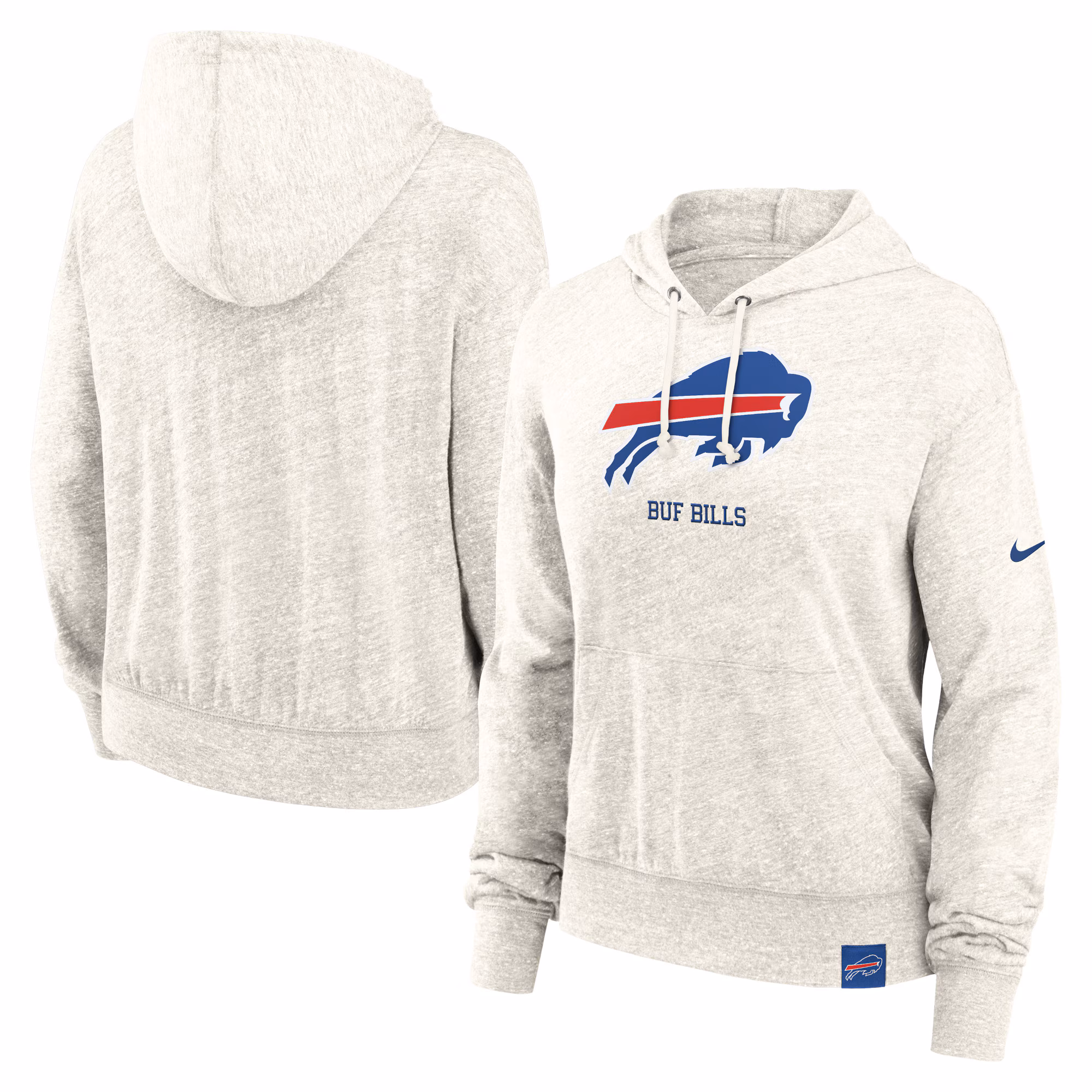 Buffalo Bills Women's Gym Vintage Logo Pullover Hoodie - Cream