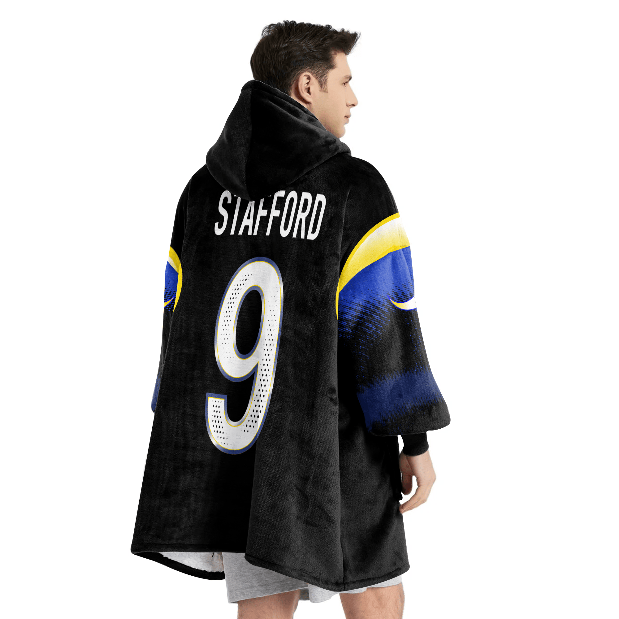 Adult M.S 9 Los Angeles R Football Unisex Blanket Hoodie