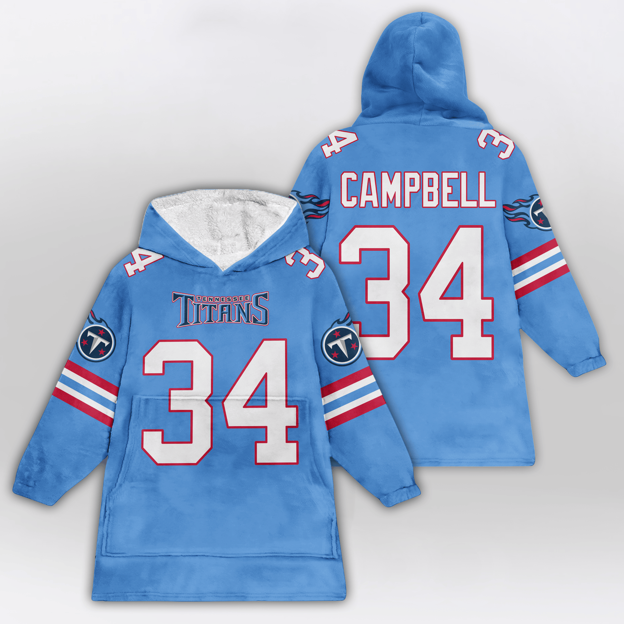 Kid E.C 34 Tennessee Football Unisex Blanket Hoodie