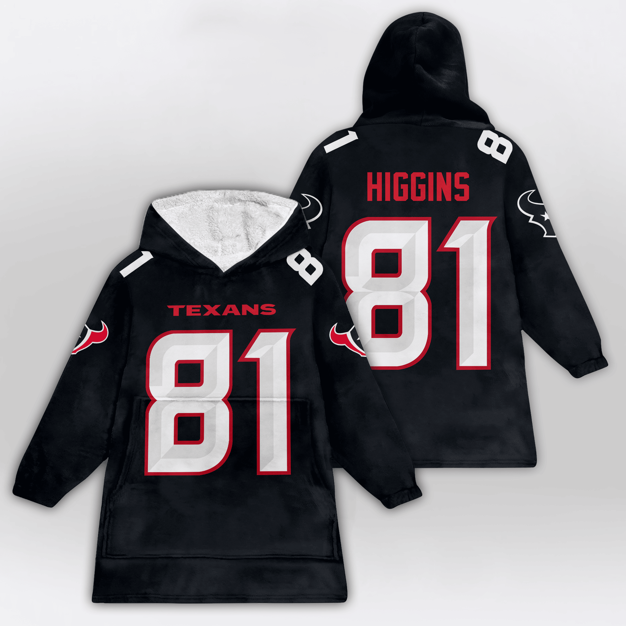 Kid J.H 81 Houston Football Unisex Blanket Hoodie