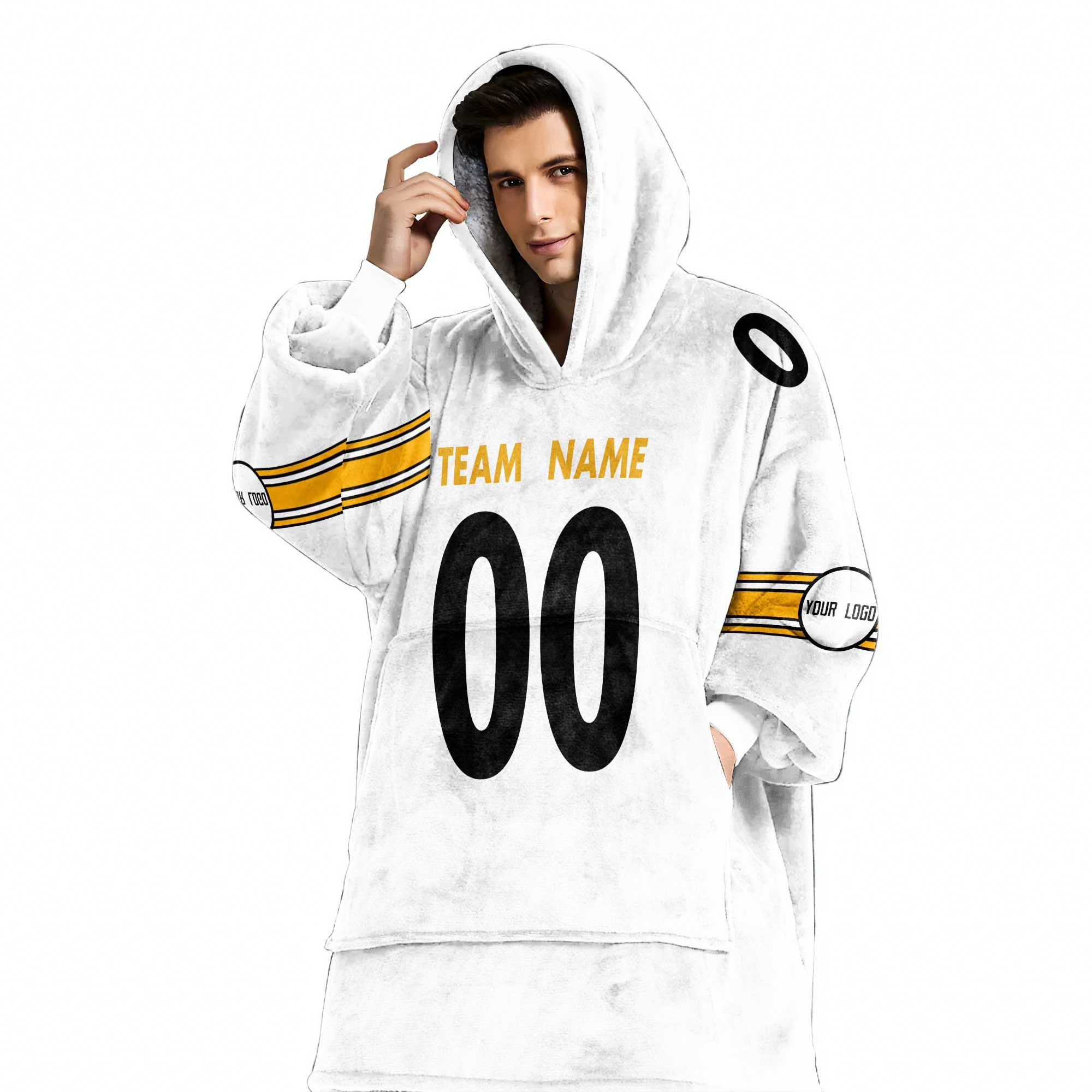 Adult Custom Blanket Hoodie Pittsburgh Inspired Color
