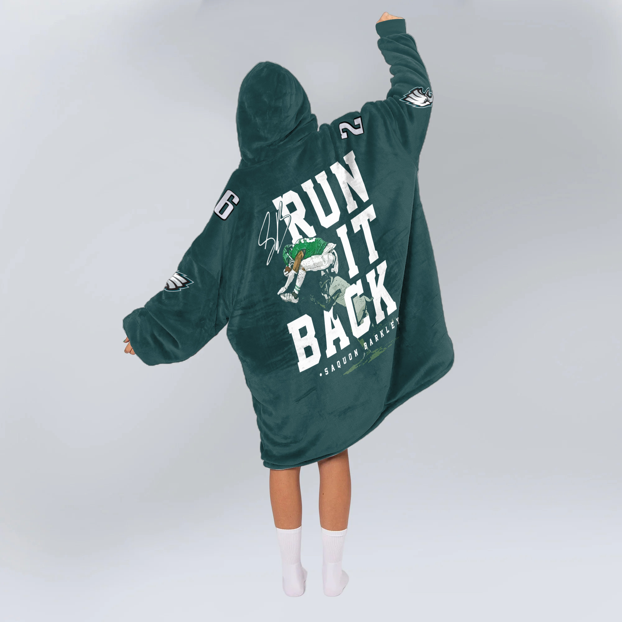 Adult Run It Back 26 Philadelphia Football Unisex Blanket Hoodie