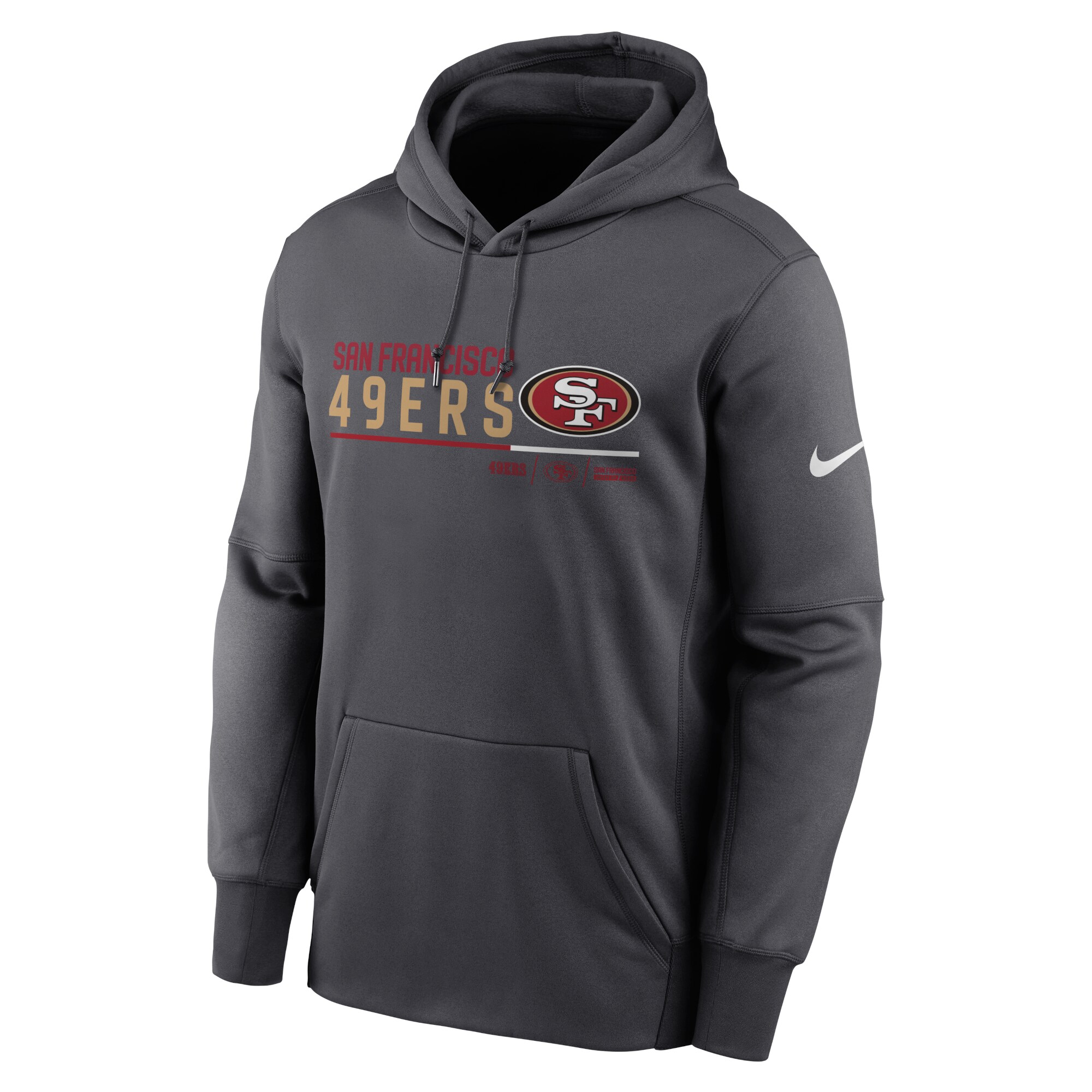 San Francisco 49ers 49ers Prime Logo Name Split Pullover Hoodie - Anthracite