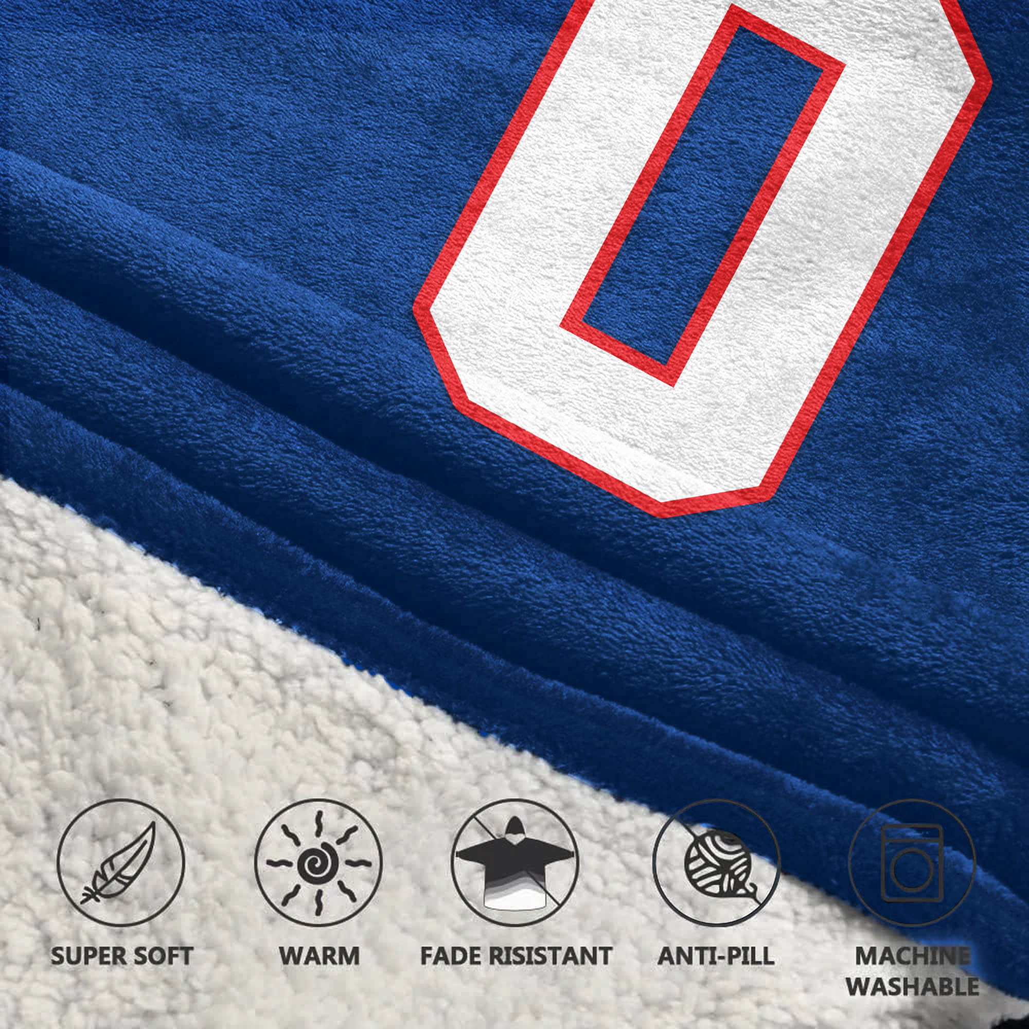 Adult 0 Buffalo Football Unisex Blanket Hoodie