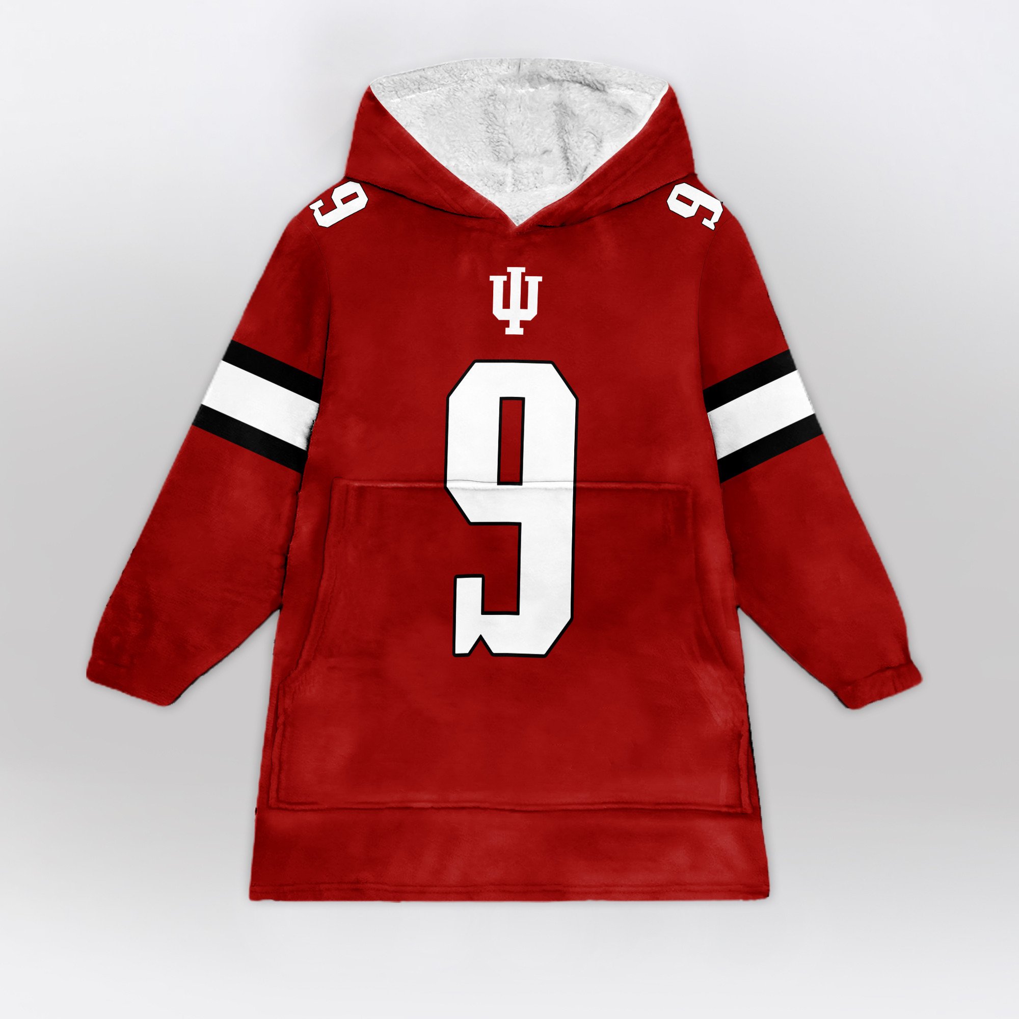 Adult #9 Indiana Football Unisex Blanket Hoodie