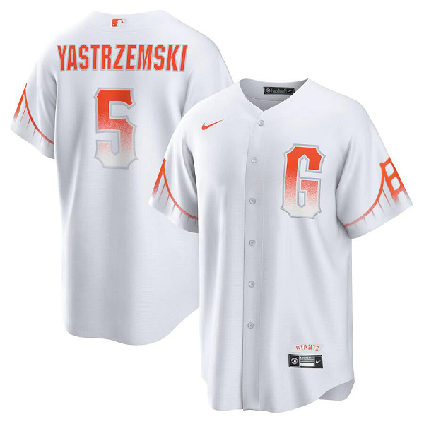 Men's San Francisco Giants #5 Mike Yastrzemski  2021 City Connect Player White Jersey