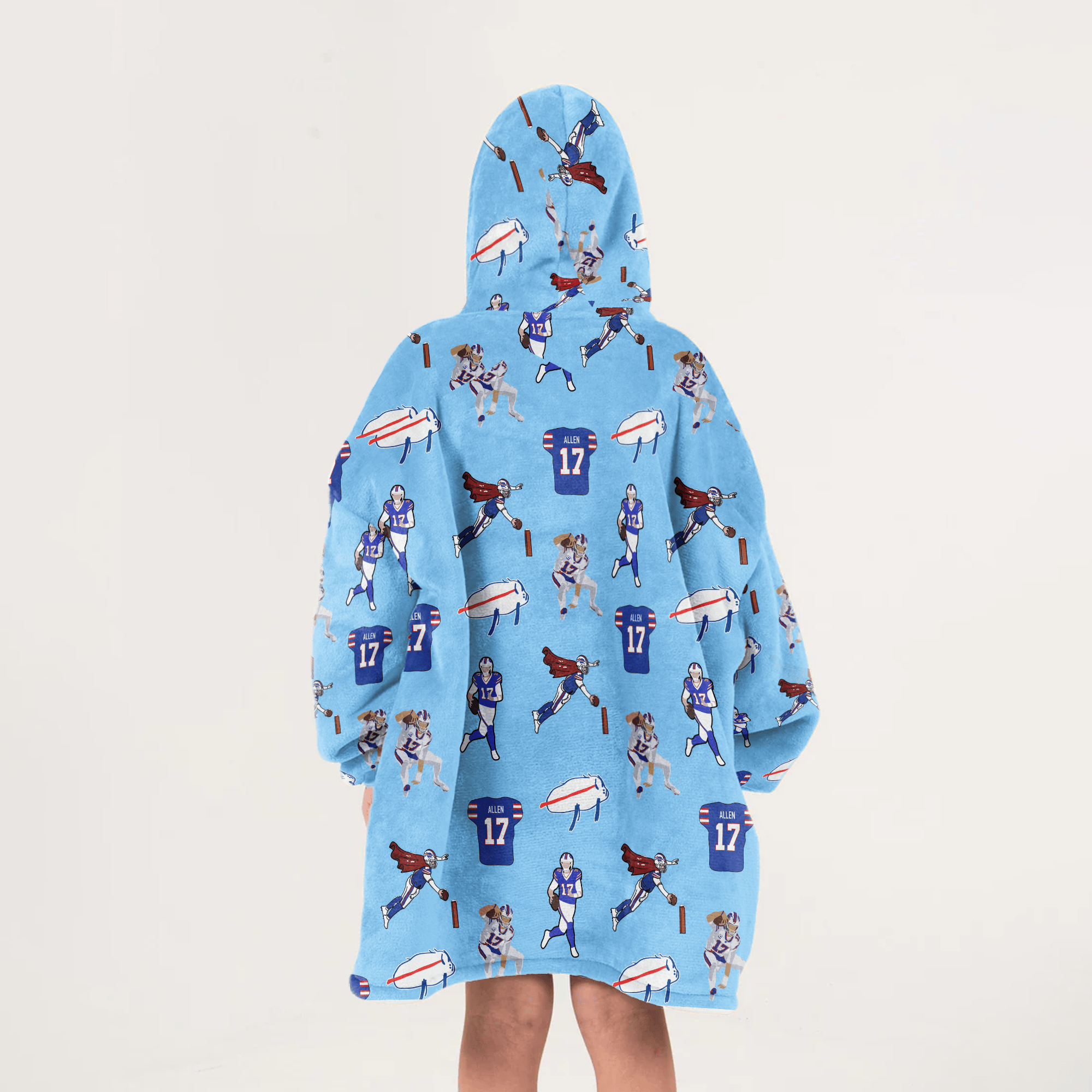 Pattern J.A 17 Buffalo Football Unisex Blanket Hoodie