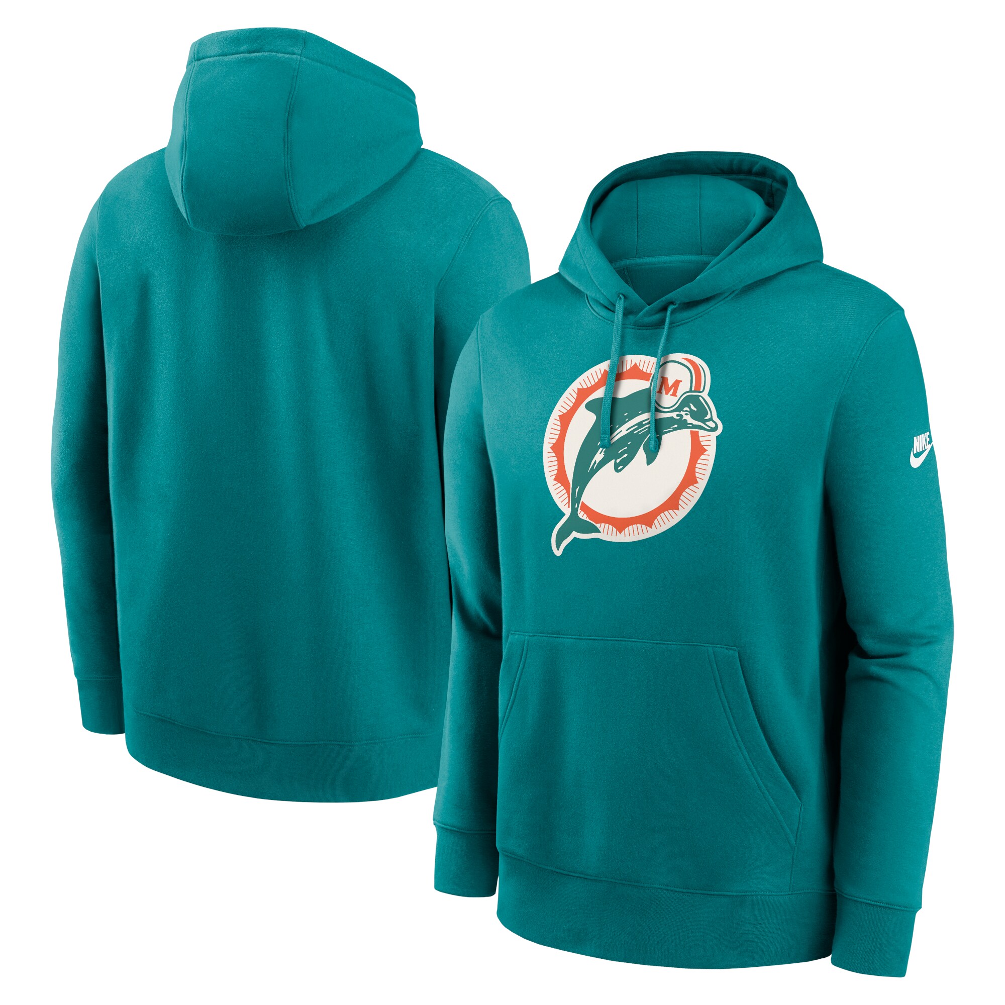 Miami Dolphins Rewind Club Logo Pullover Hoodie - Aqua