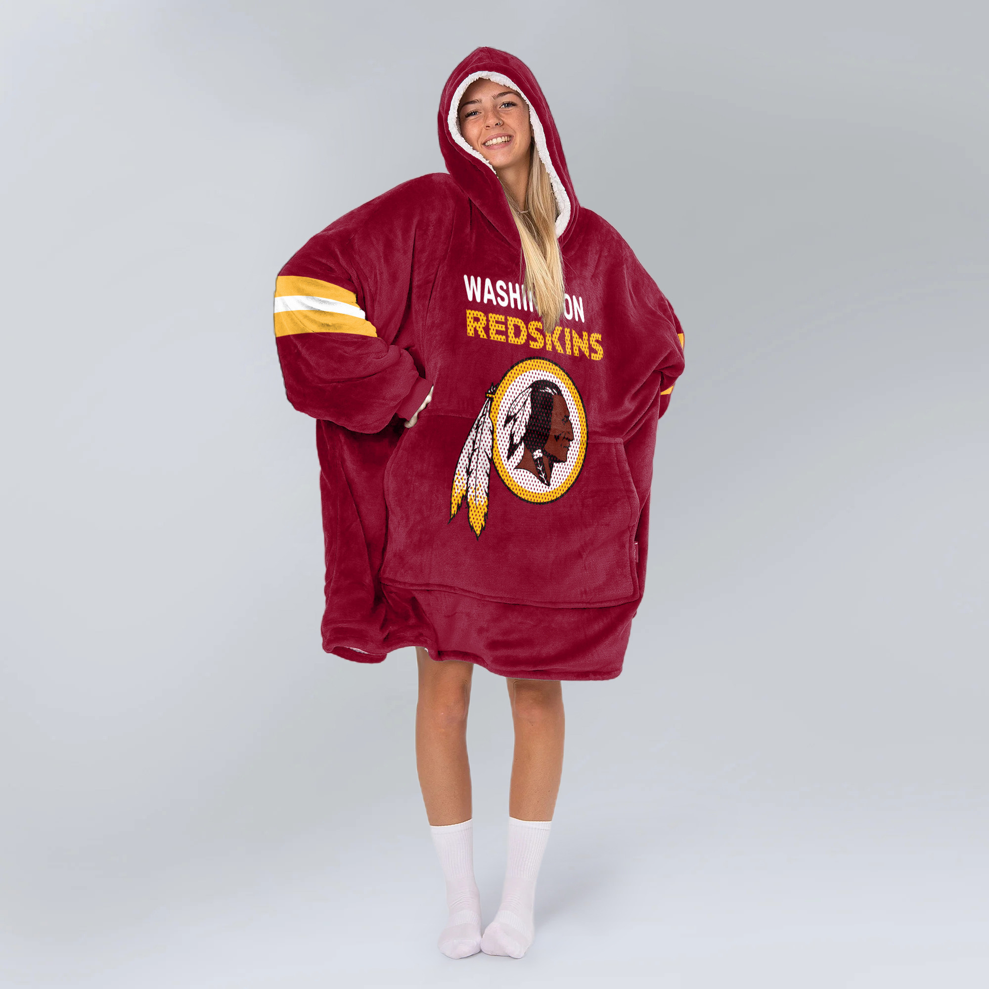 Adult 5 Washington Football Unisex Blanket Hoodie