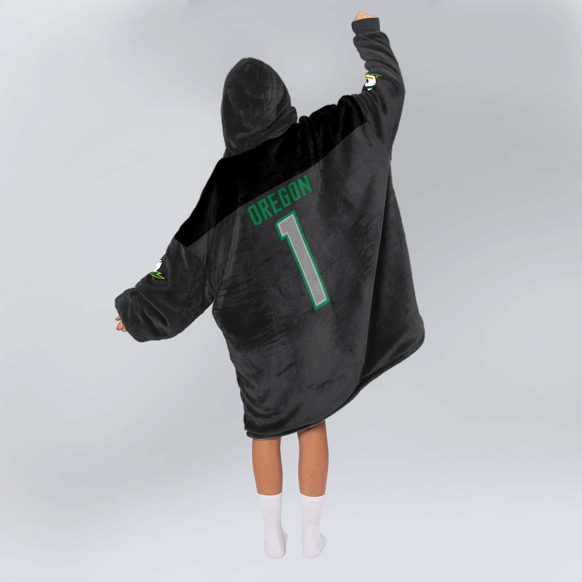Adult Oregon 1 Football Unisex Blanket Hoodie