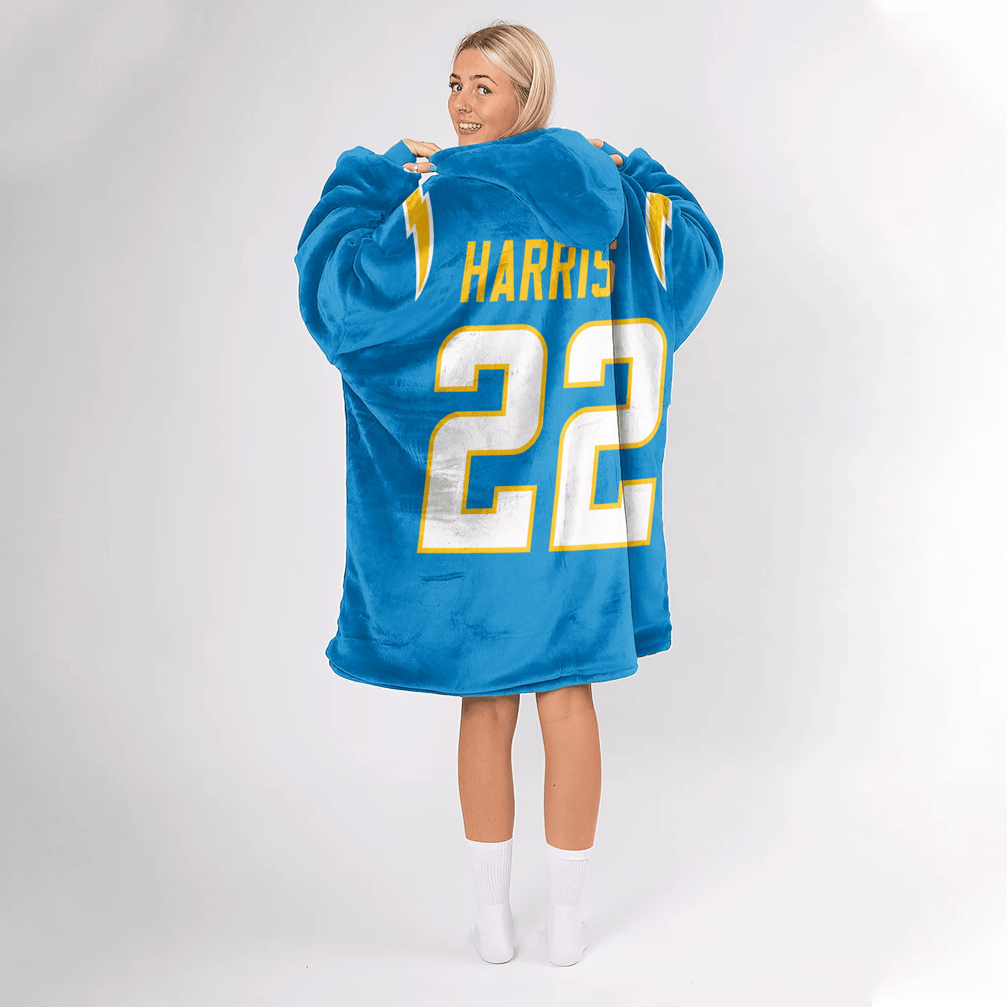 Adult 22 Los Angeles C Football Unisex Blanket Hoodie