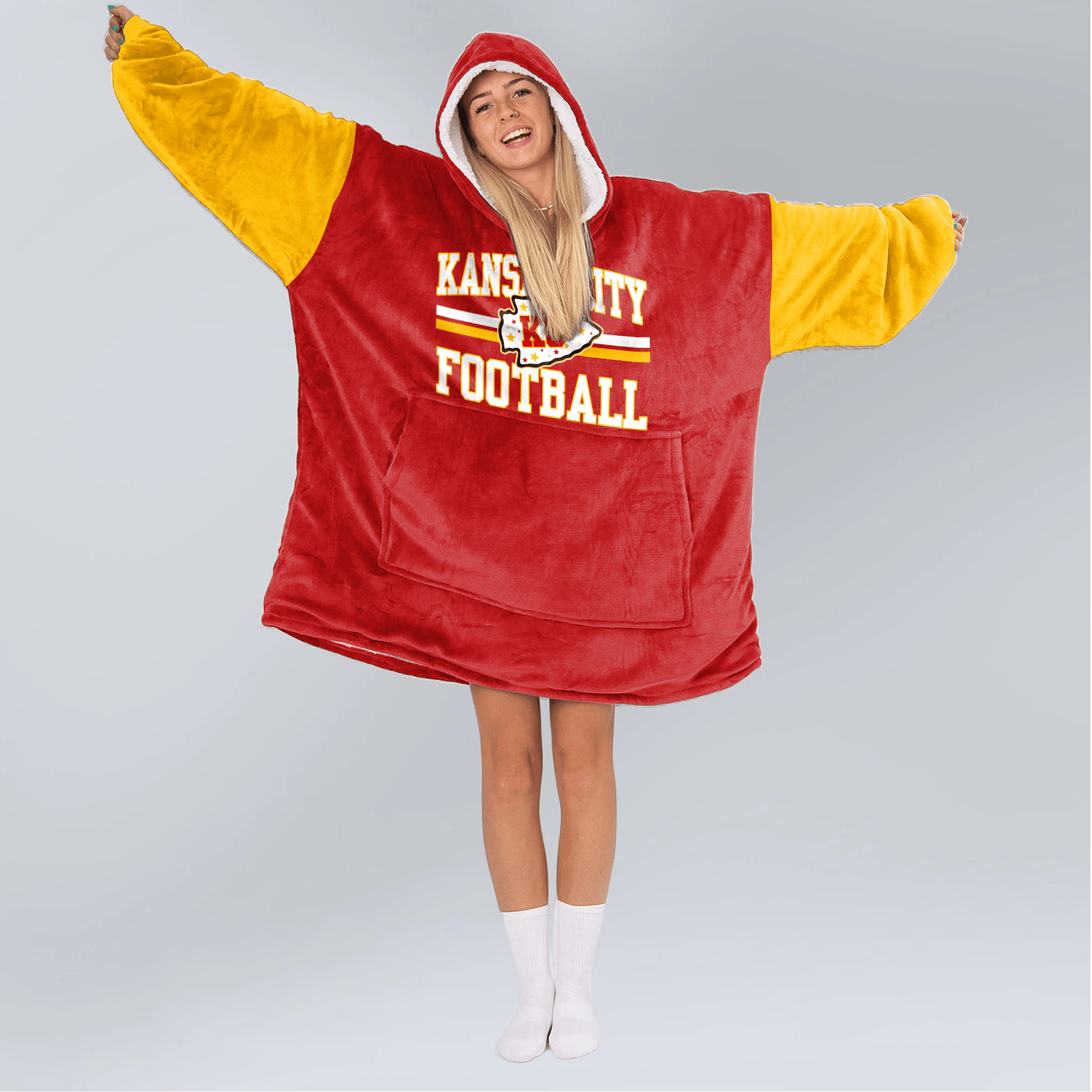 Kansas City Football Unisex Blanket Hoodie