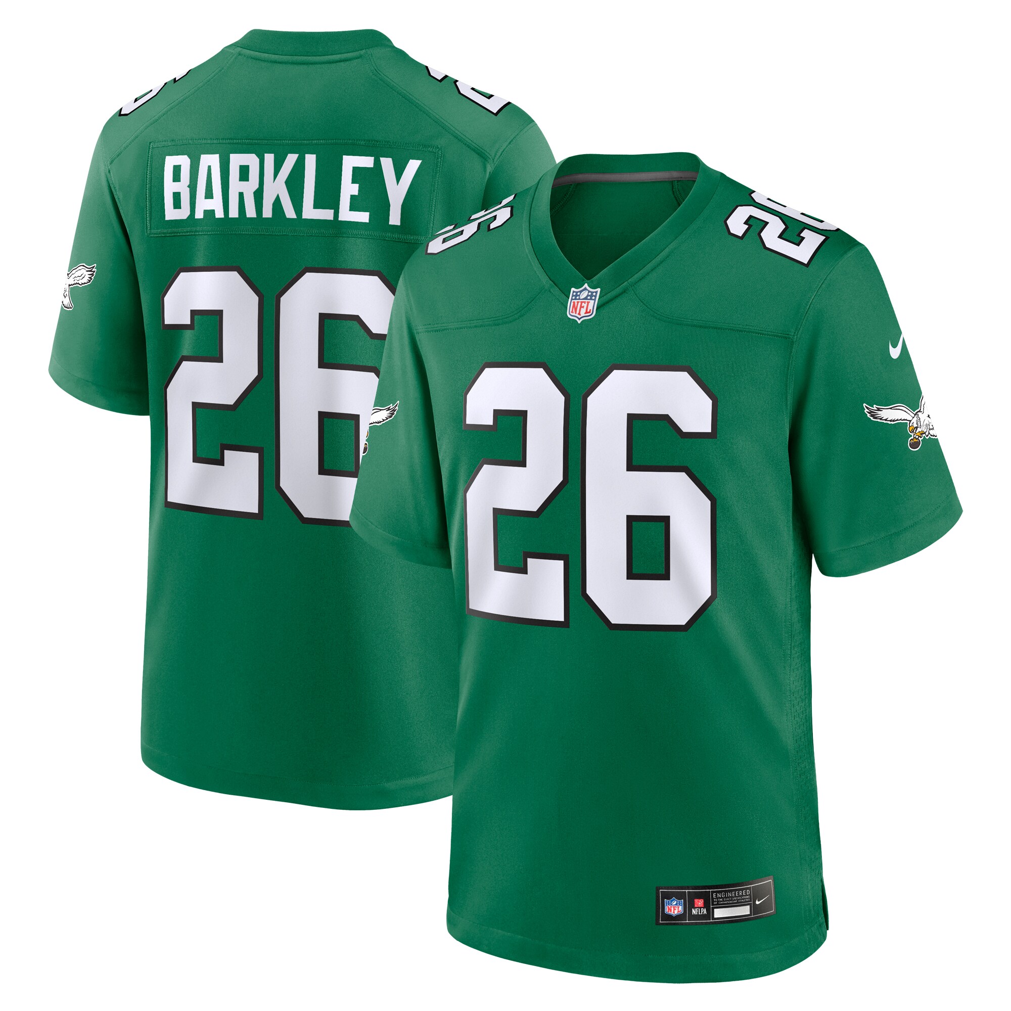 Men's Philadelphia Eagles #26 Saquon Barkley Kelly Green Alternate Game Jersey
