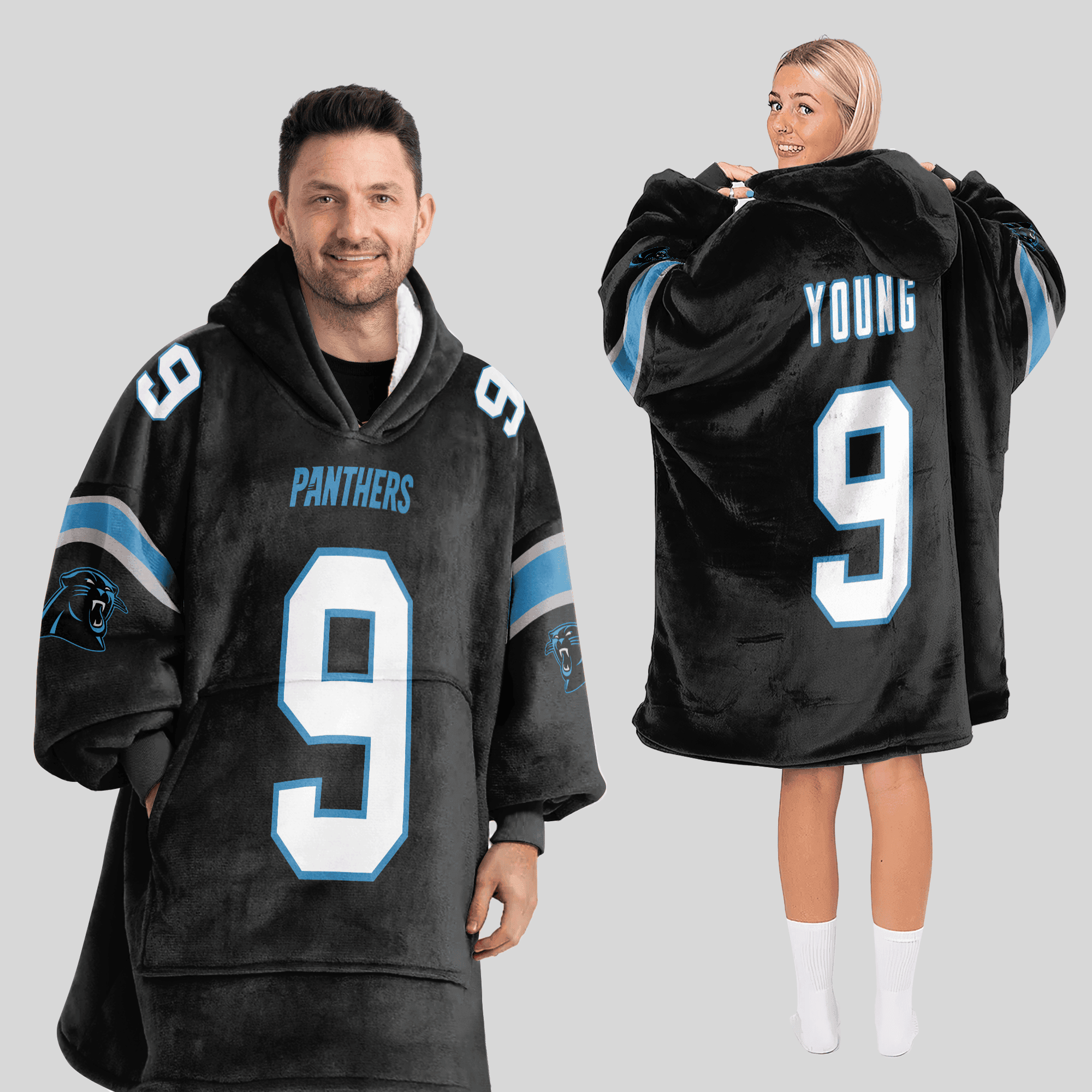 Adult 9 Carolina Football Unisex Blanket Hoodie