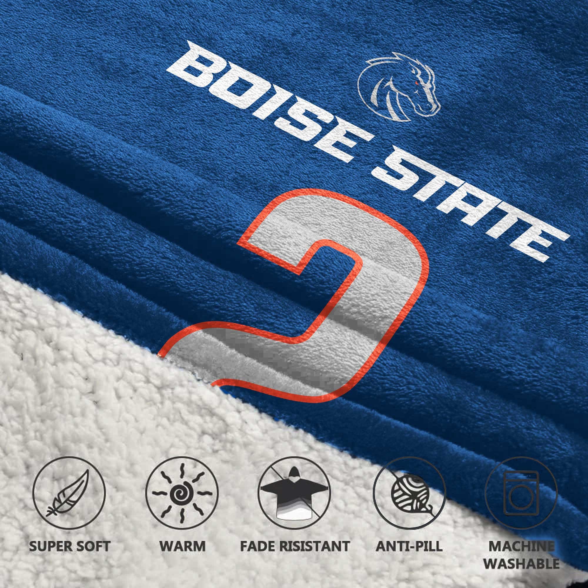 Adult 2 Boise State Football Unisex Blanket Hoodie