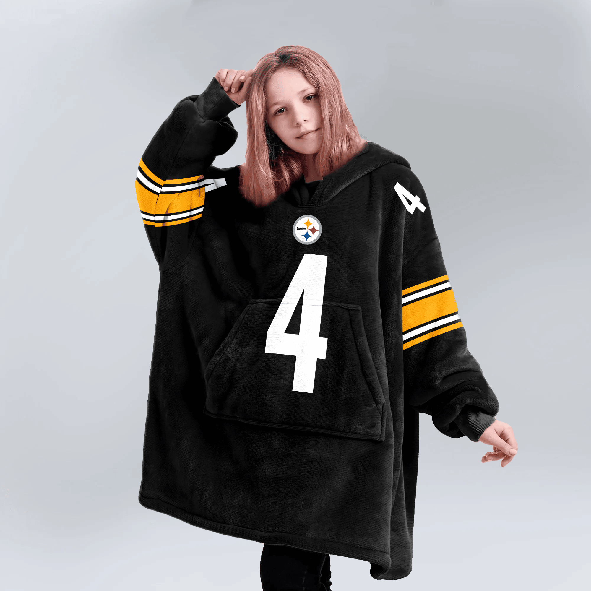 Kid 4 Pittsburgh Football Unisex Blanket Hoodie