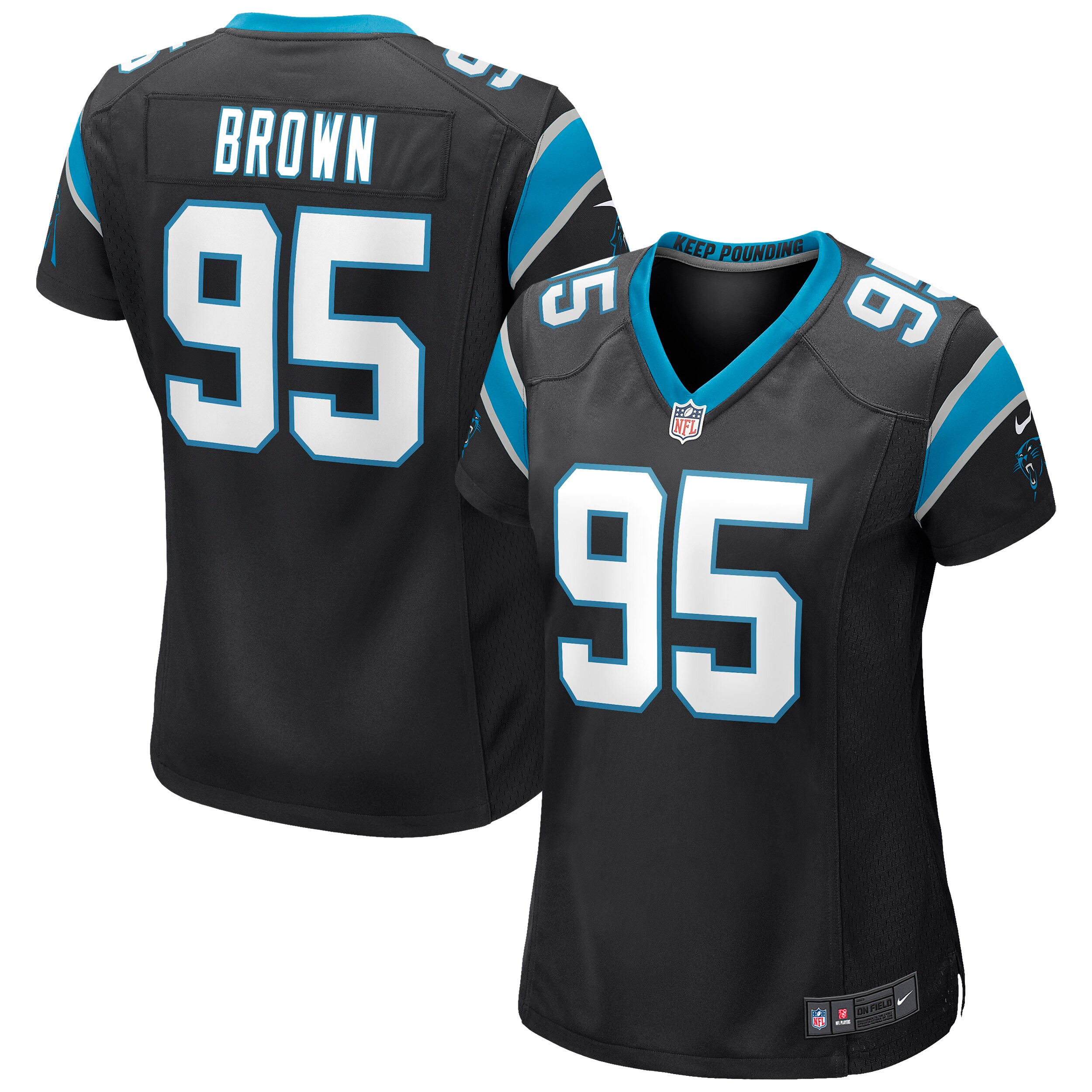 Derrick Brown Carolina Panthers  Women's Game Jersey - Black