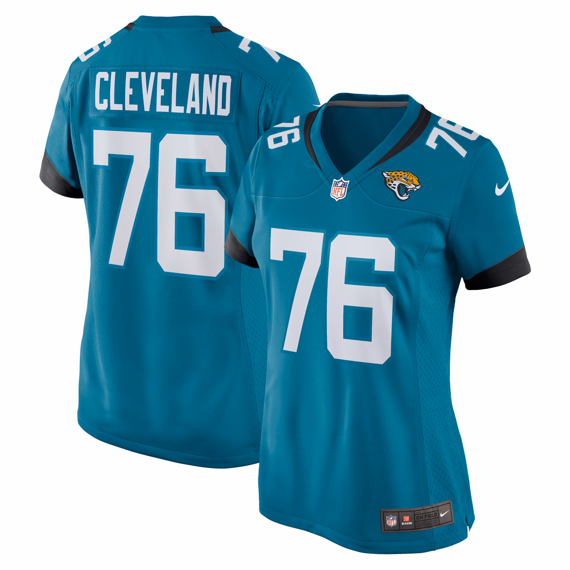 Ezra Cleveland Jacksonville Jaguars Women's  Game Jersey -  Teal