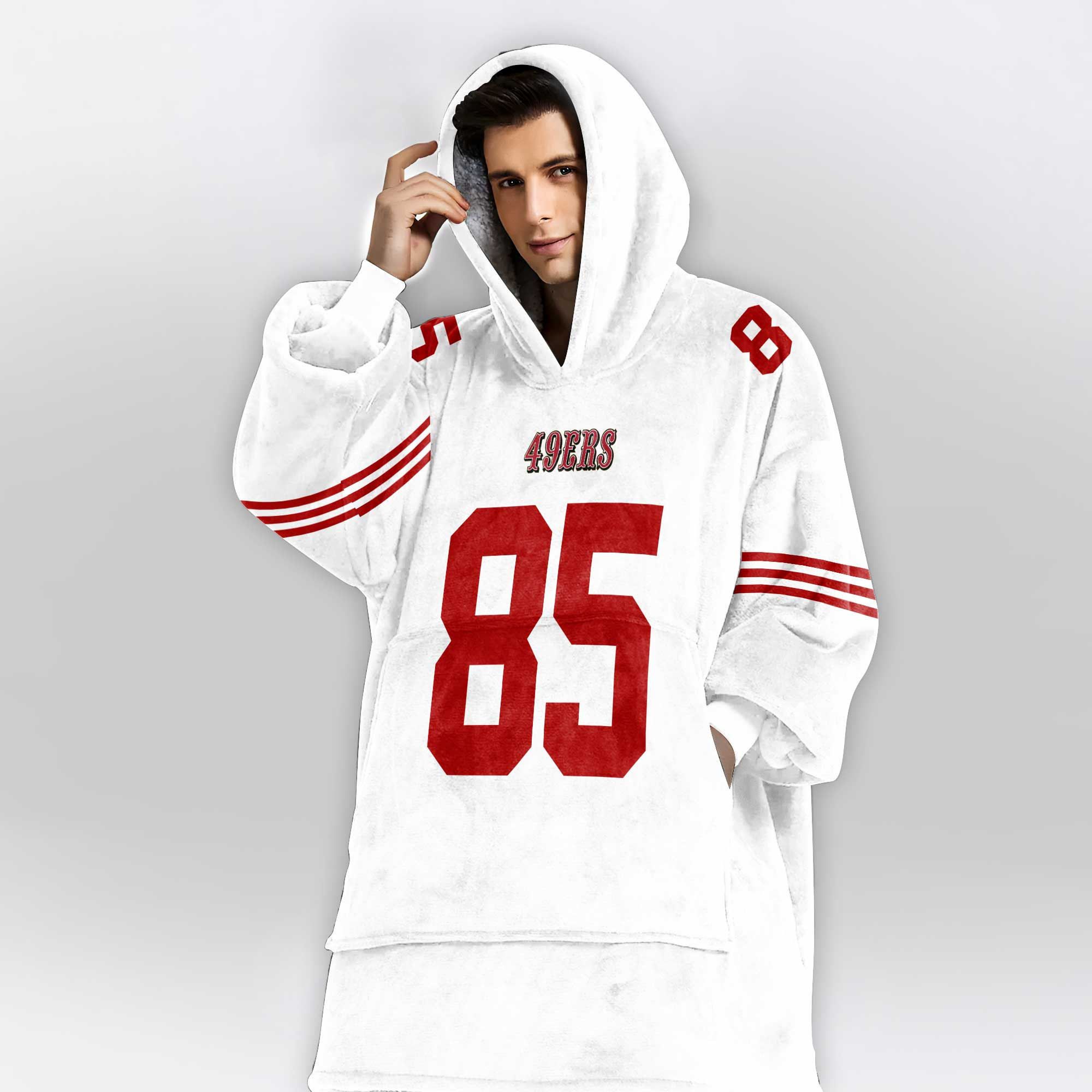 Adult G.K. 85 San Francisco 49ers Football Unisex Blanket Hoodie
