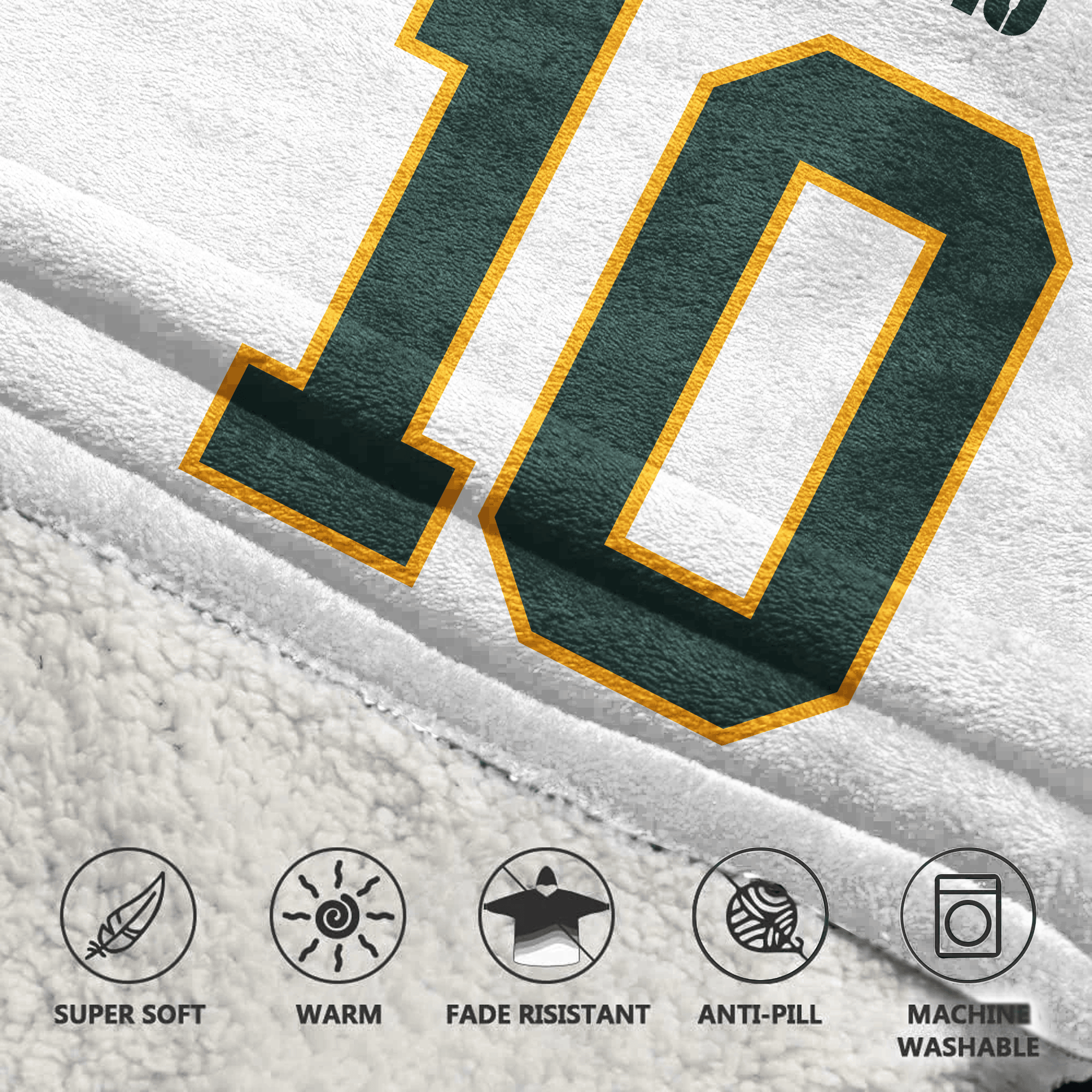 Kid J.L 10 Captain Green Bay Football Unisex Blanket Hoodie