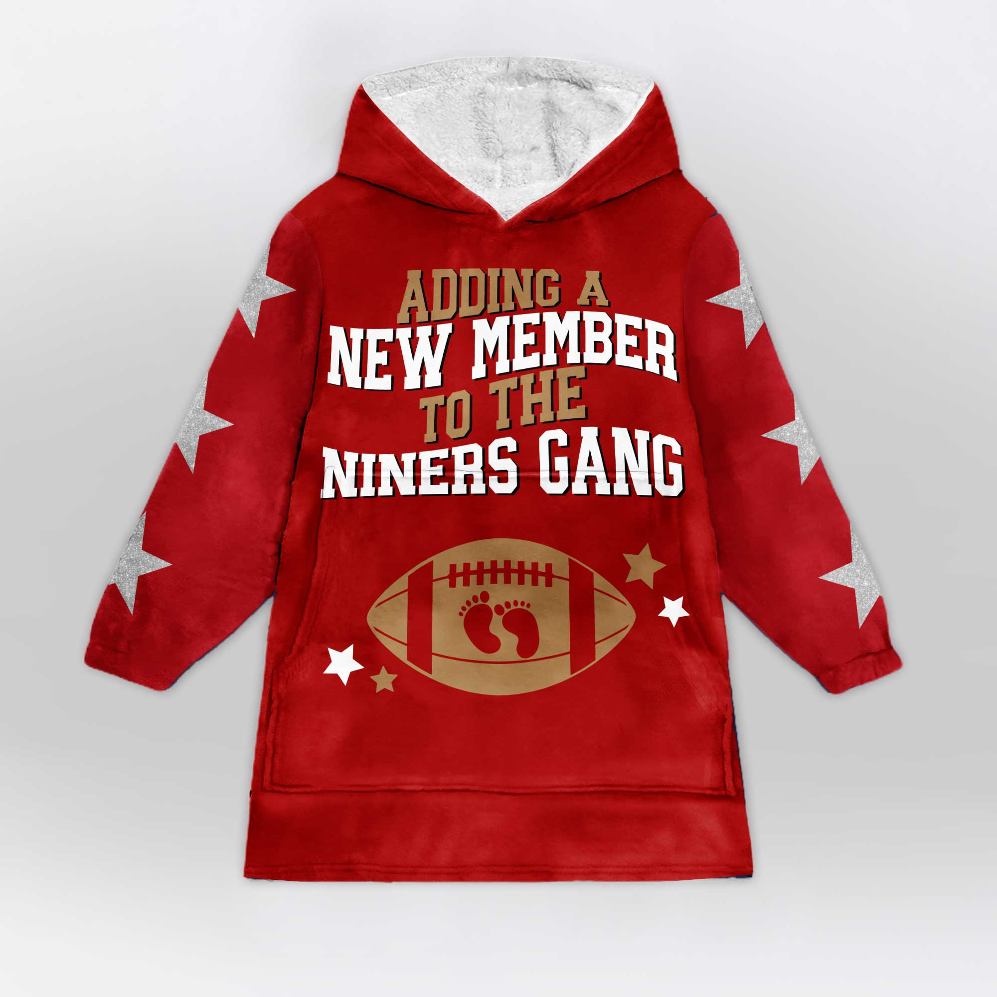 Adult Add A New Member to San Francisco 49ers Football Unisex Blanket Hoodie