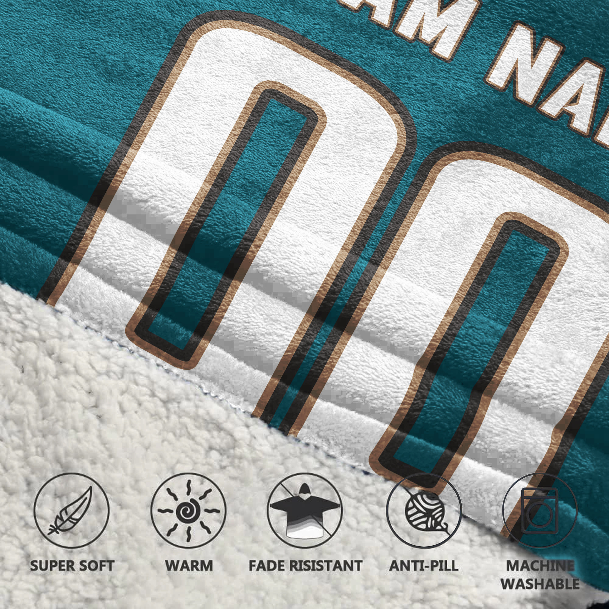 Adult Custom Blanket Hoodie Jacksonville Inspired Color