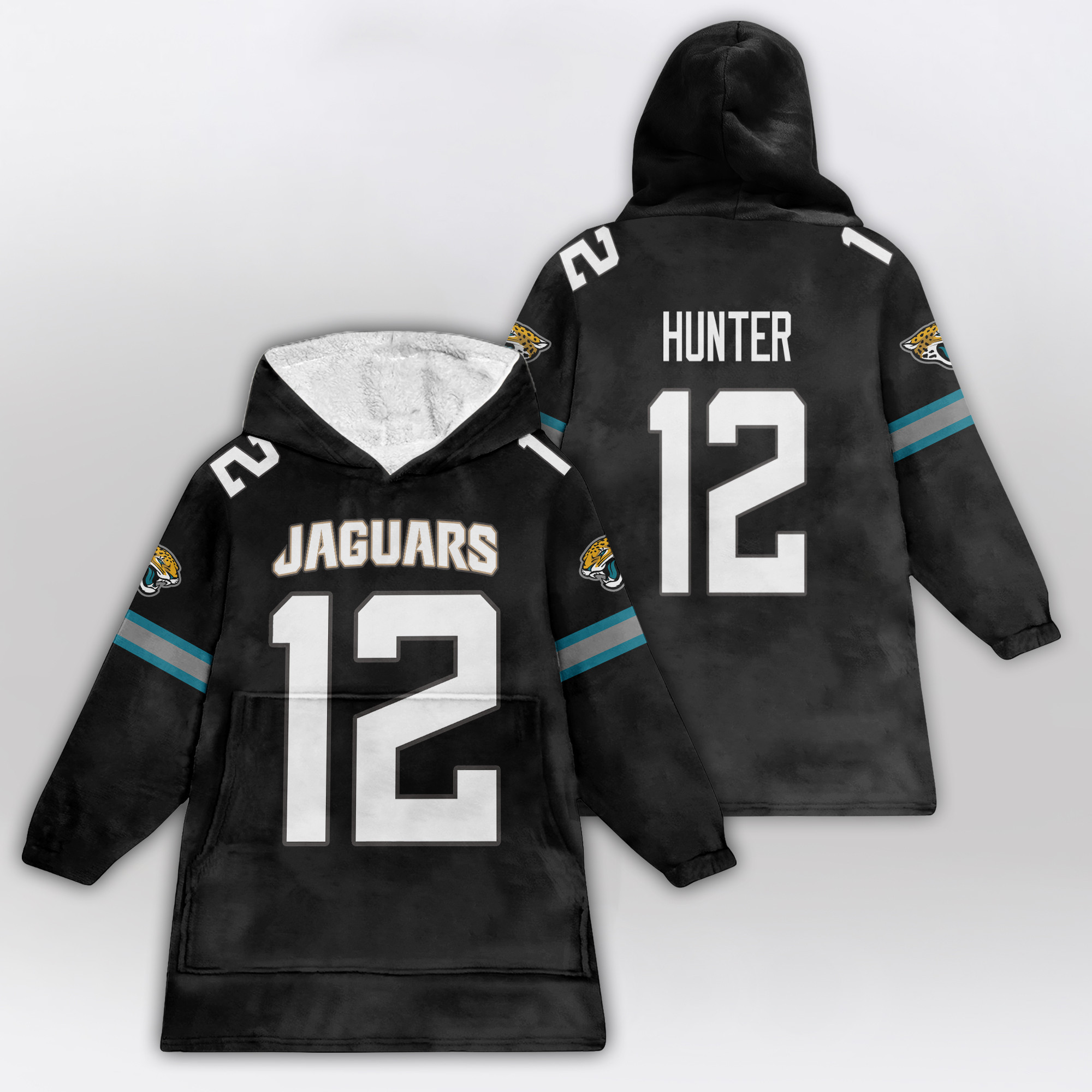 Adult 12 Jacksonville Football Unisex Blanket Hoodie