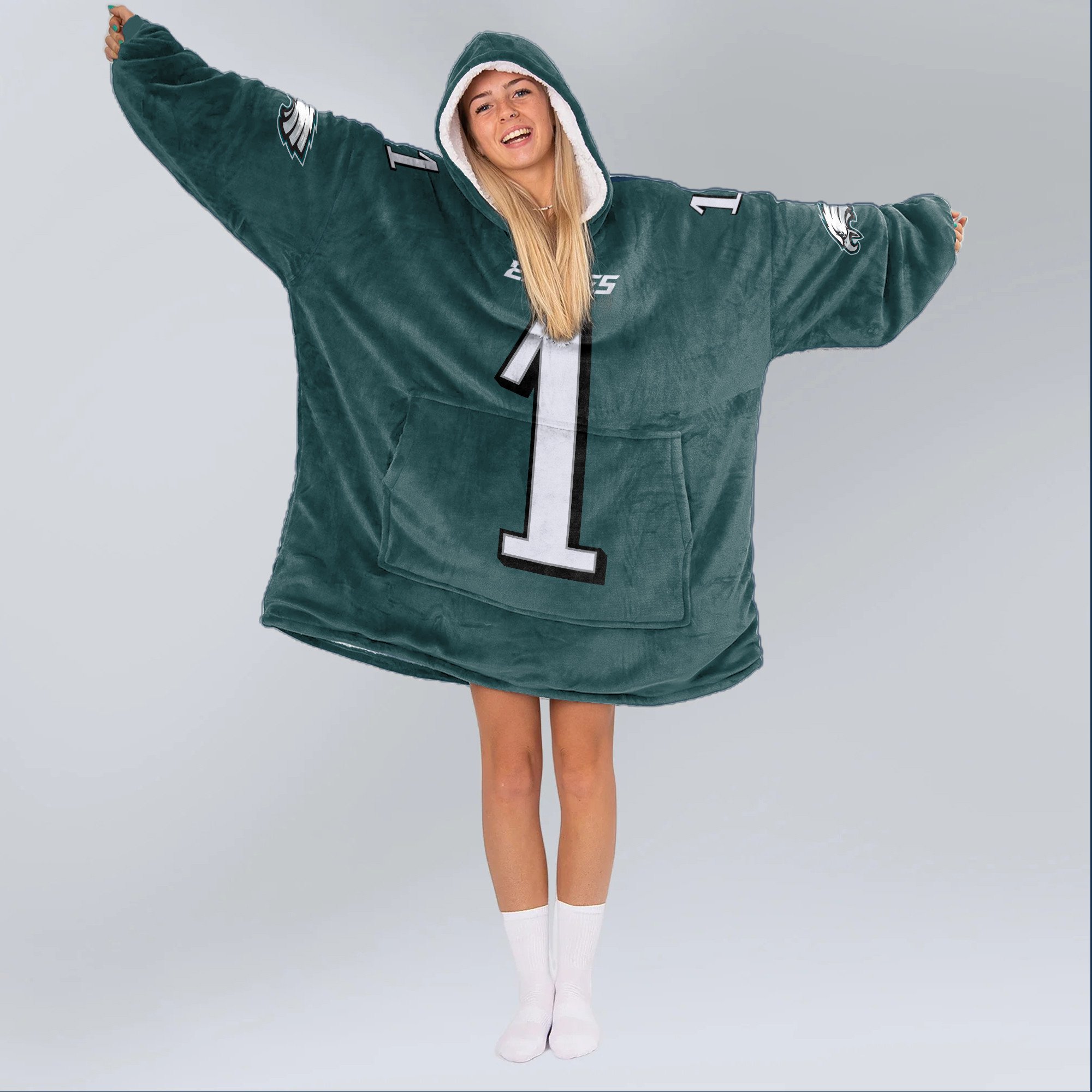 Adult 1 Philadelphia Football Unisex Blanket Hoodie