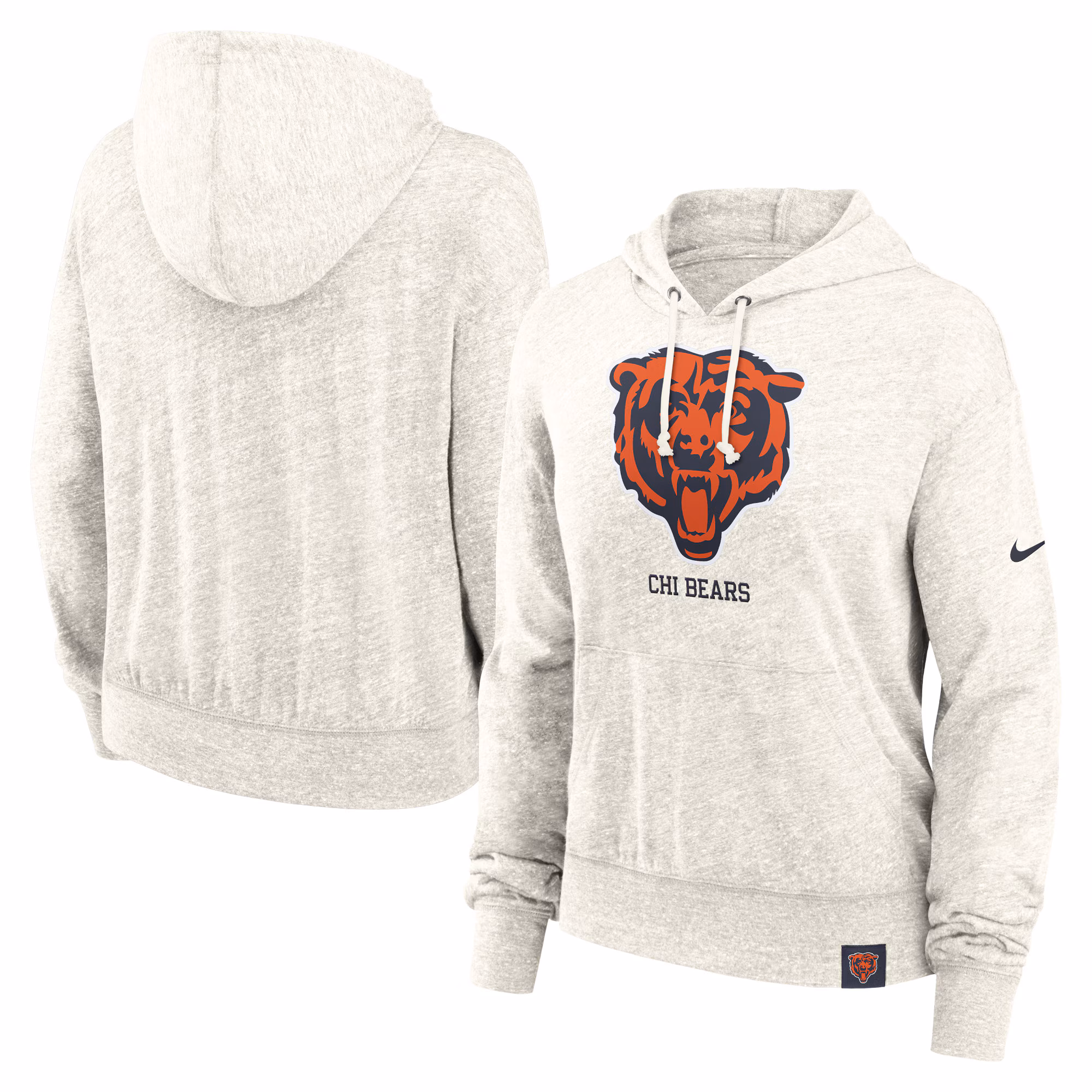 Chicago Bears Women's Gym Vintage Logo Pullover Hoodie - Cream