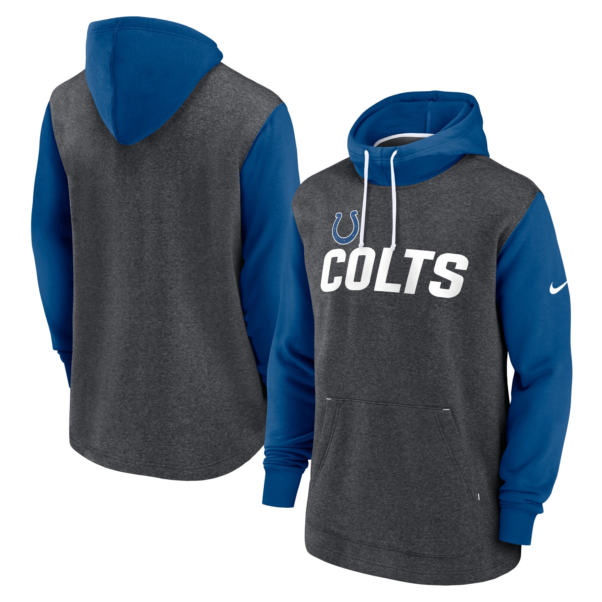 Indianapolis Colts Surrey Legacy Pullover Hoodie - Heathered Charcoal/Royal