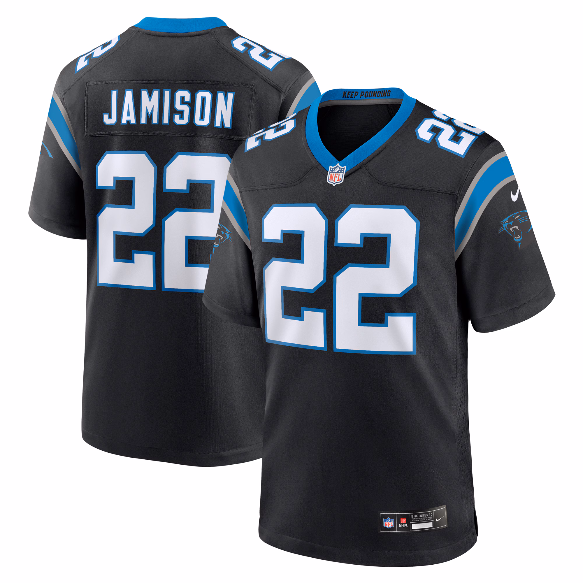 D'Shawn Jamison Carolina Panthers Team Game Jersey -  Black