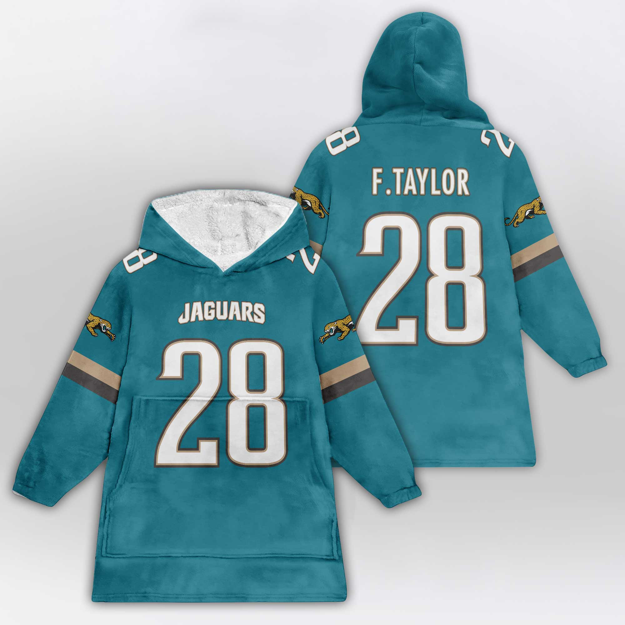 Kid 28 Jacksonville Football Unisex Blanket Hoodie